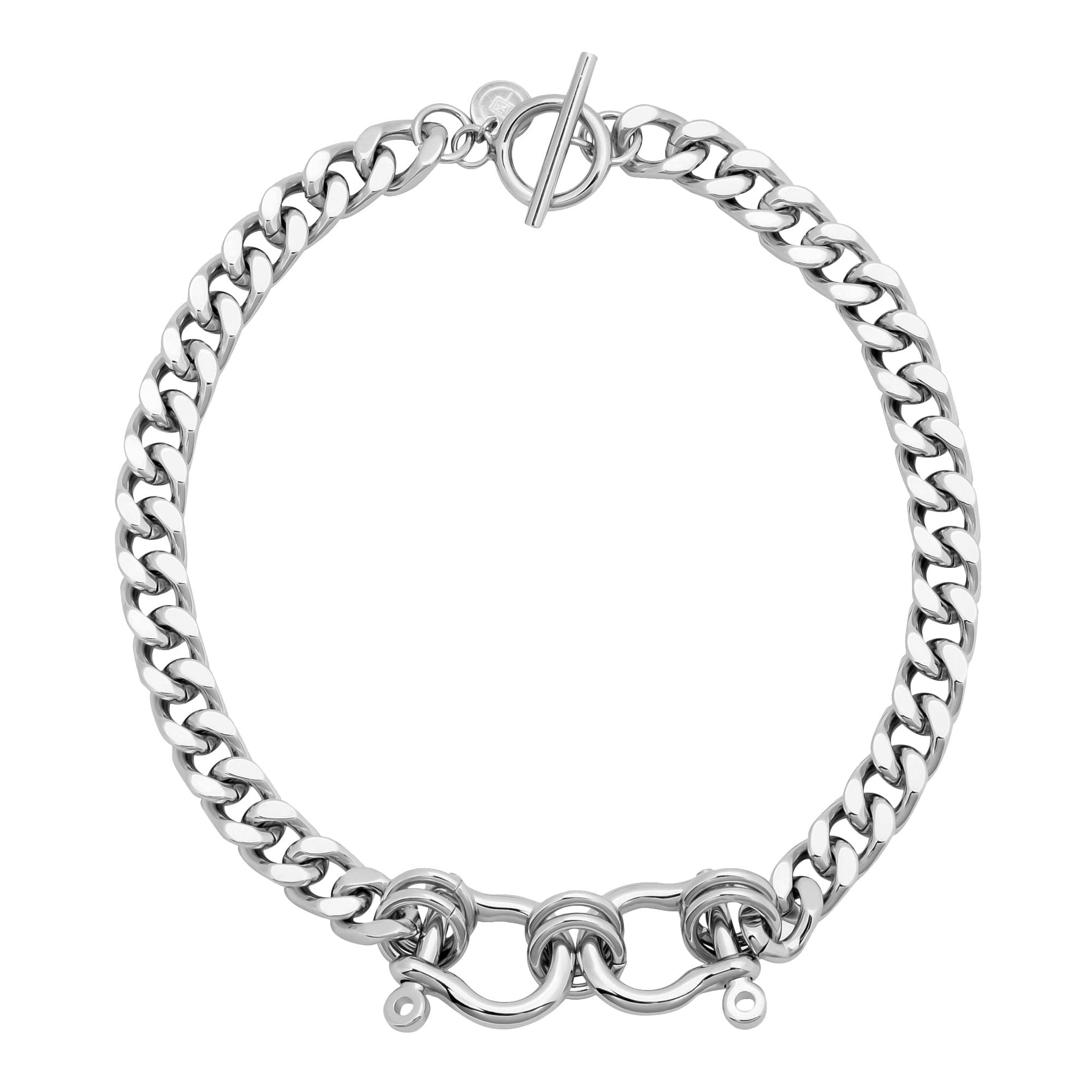 Silver Skye Necklace with chain-link design and stylish toggle clasp for a chic look