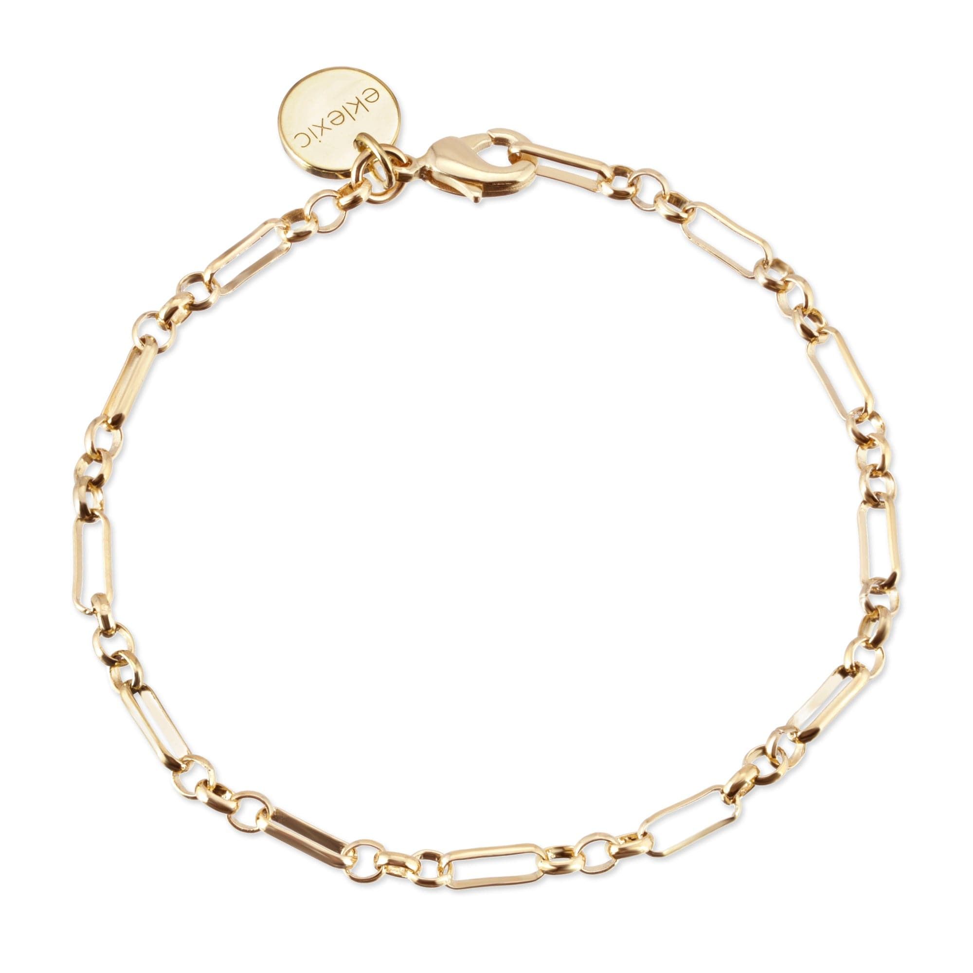 Gold chain-link bracelet displayed on the Small Multi Link Chain Anklet product