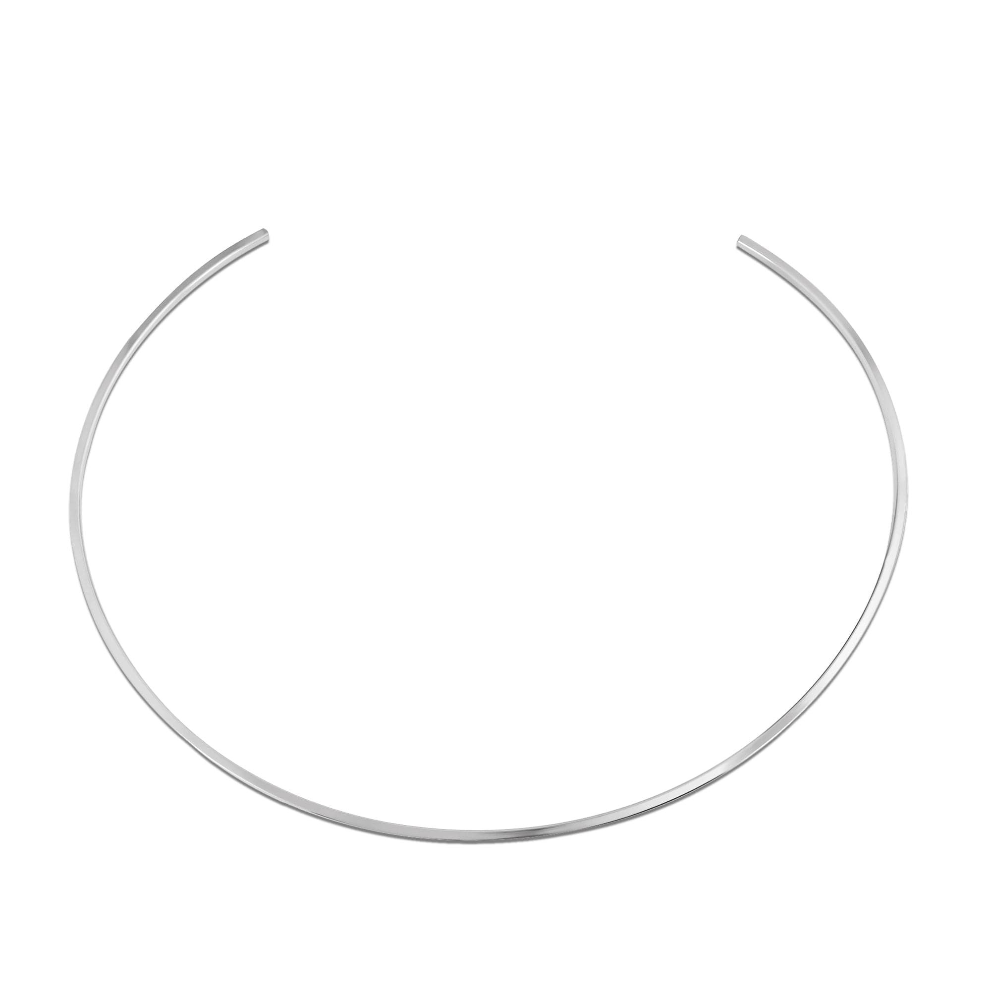 Silver open-ended choker from Super Thin Choker collection, sleek and stylish jewelry piece
