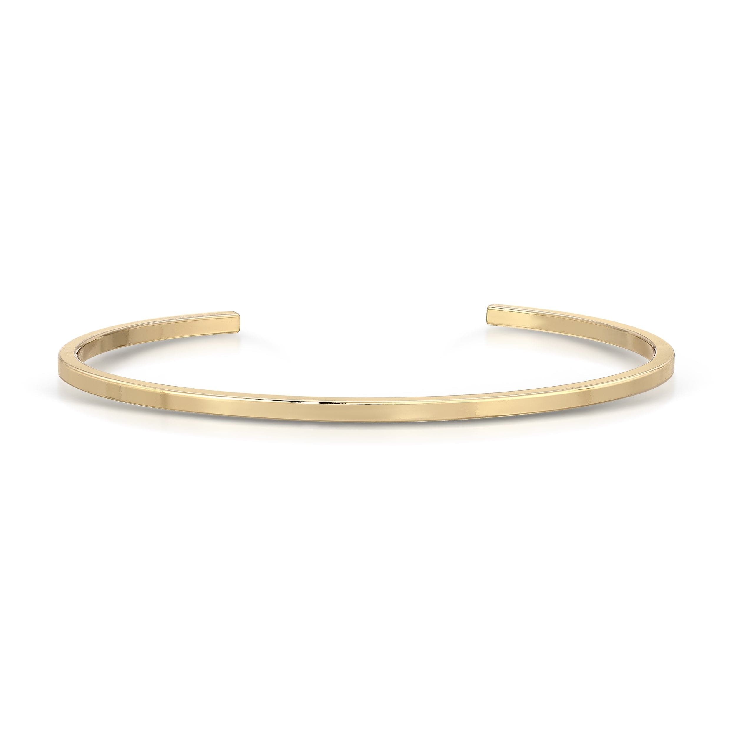 Gold-colored metal cuff bracelet from the Super Thin Square Cuff collection