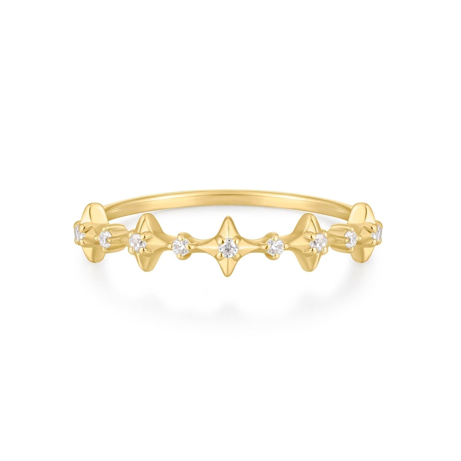 Gold Twinkle CZ Ring with sparkling diamond accents for a stylish look