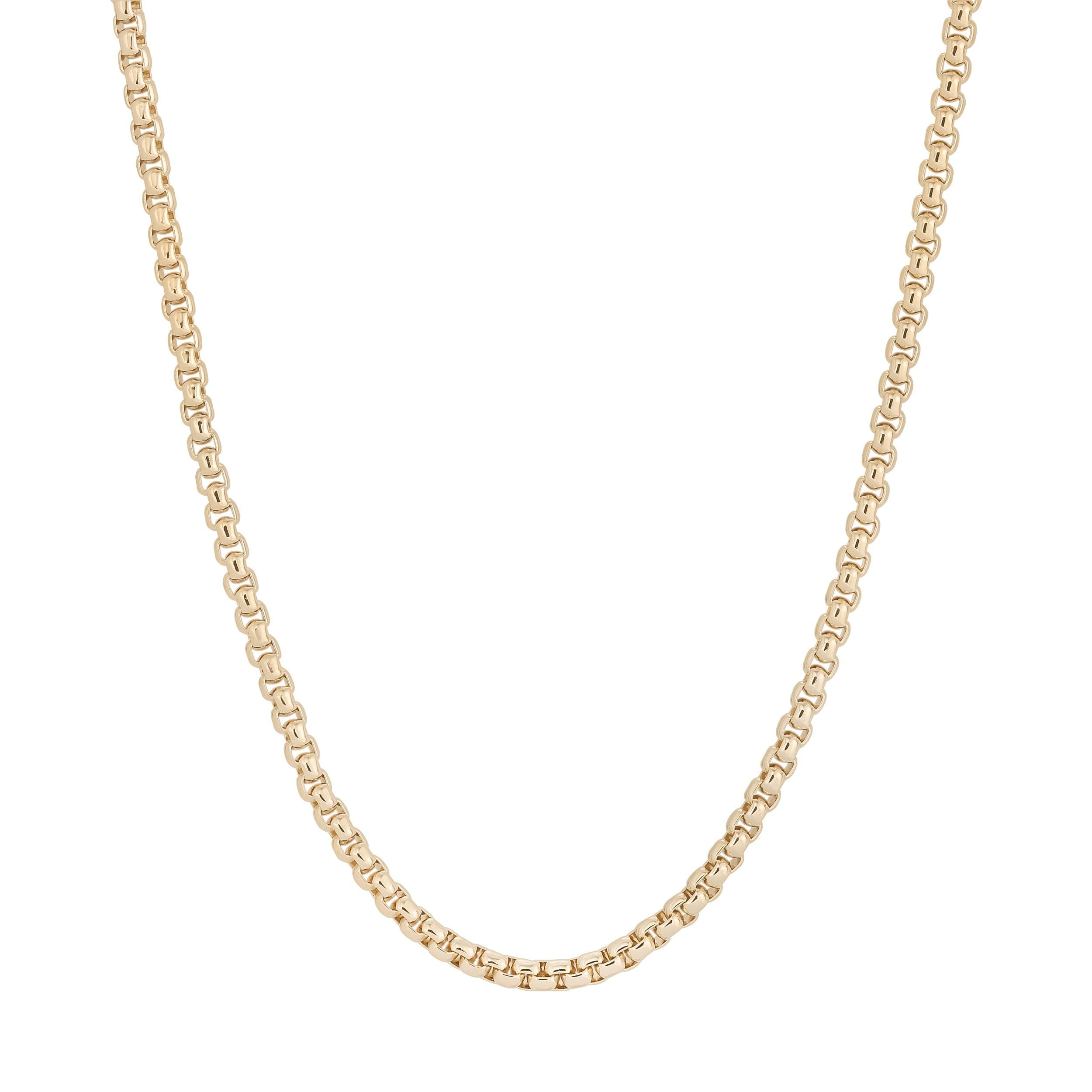 Gold-toned Thin Luciana Box Chain Necklace for a sleek stylish look