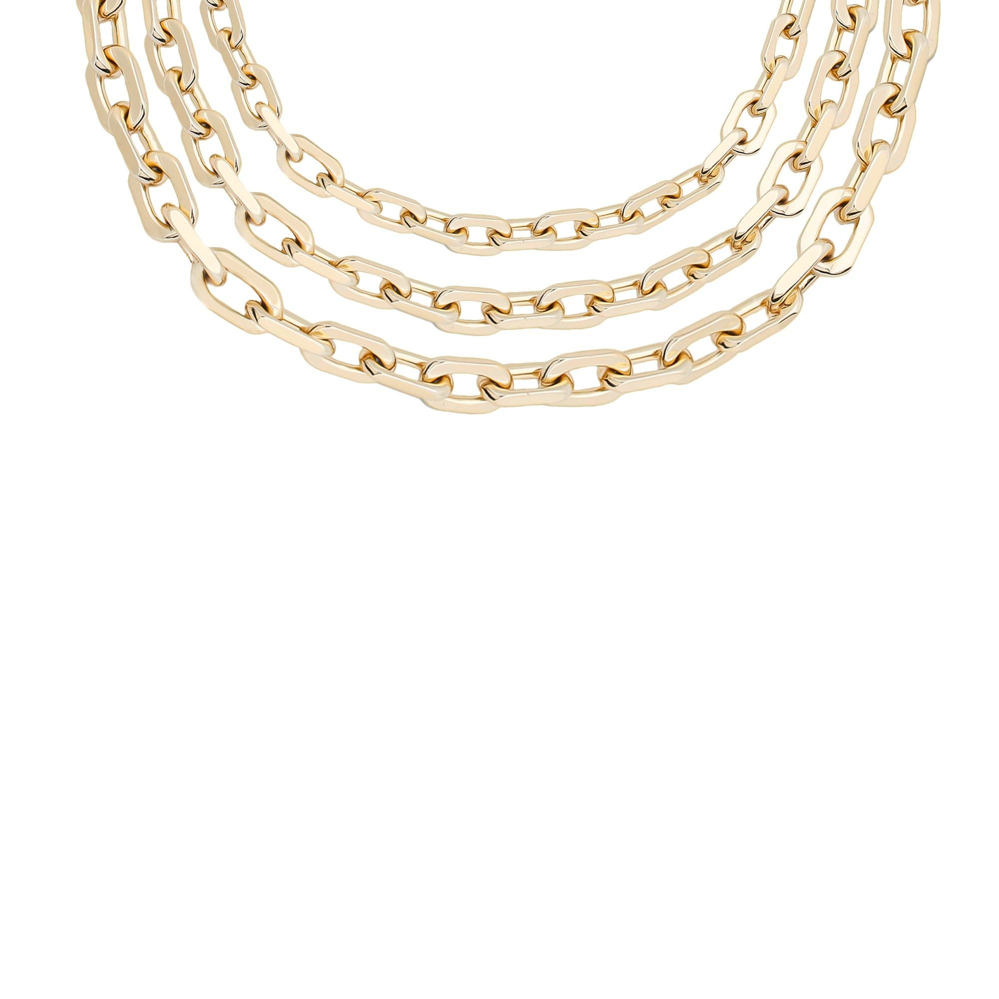 Gold-toned Triple Layer Lennon Necklace with three stylish chains for a chic look