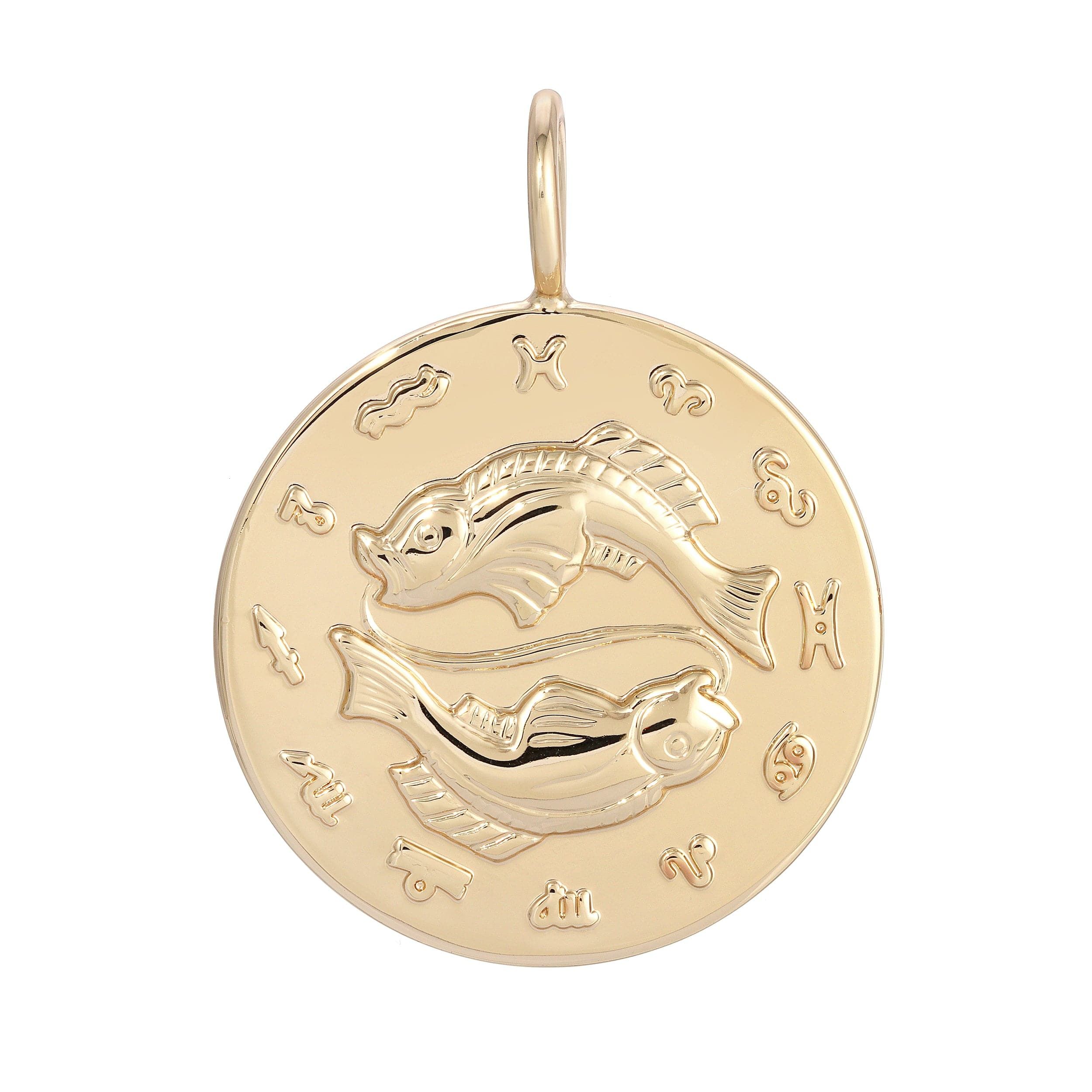 Gold Pisces zodiac pendant necklace for astrology lovers