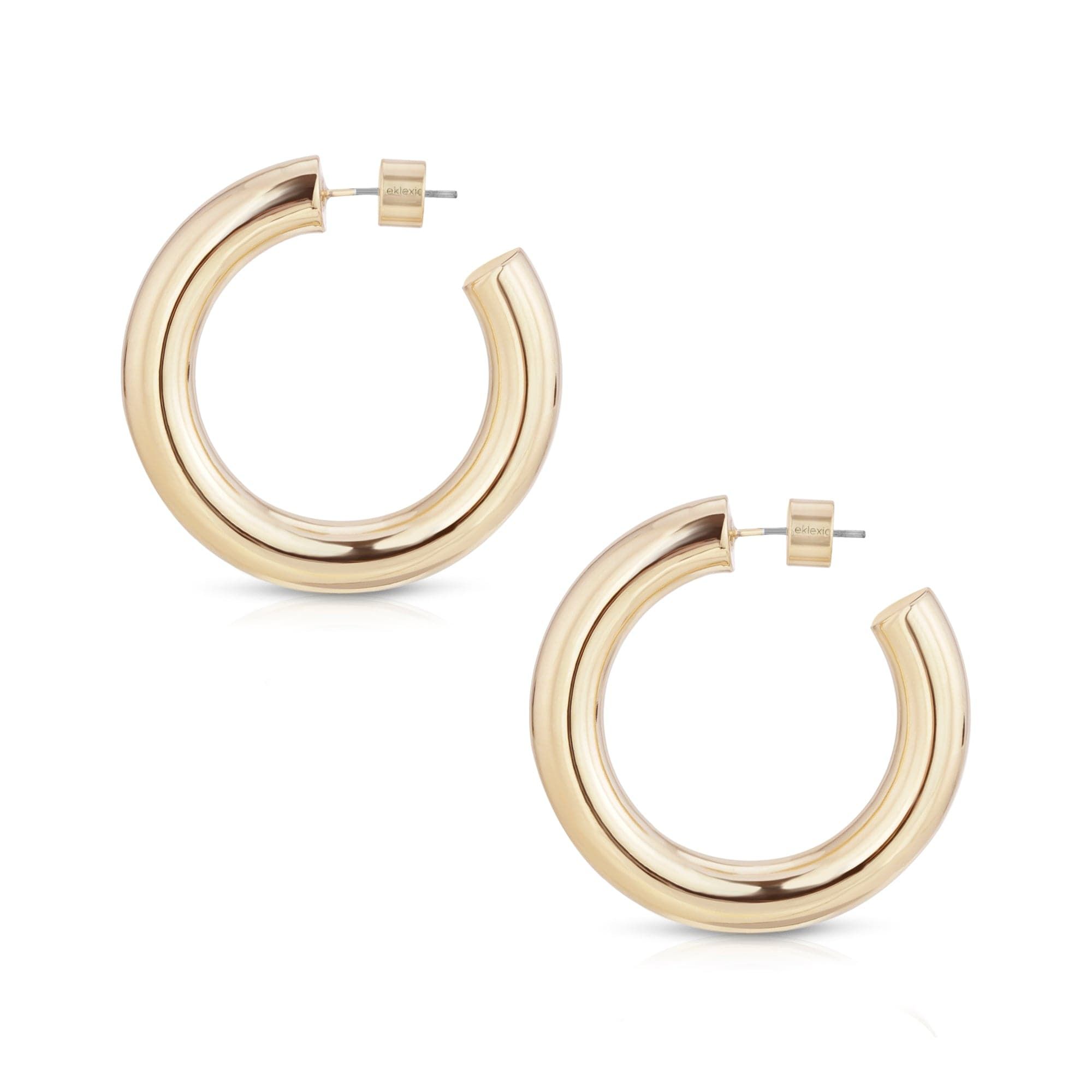 Gold hoop earrings from Zolen Hoops, perfect for adding shine to any look