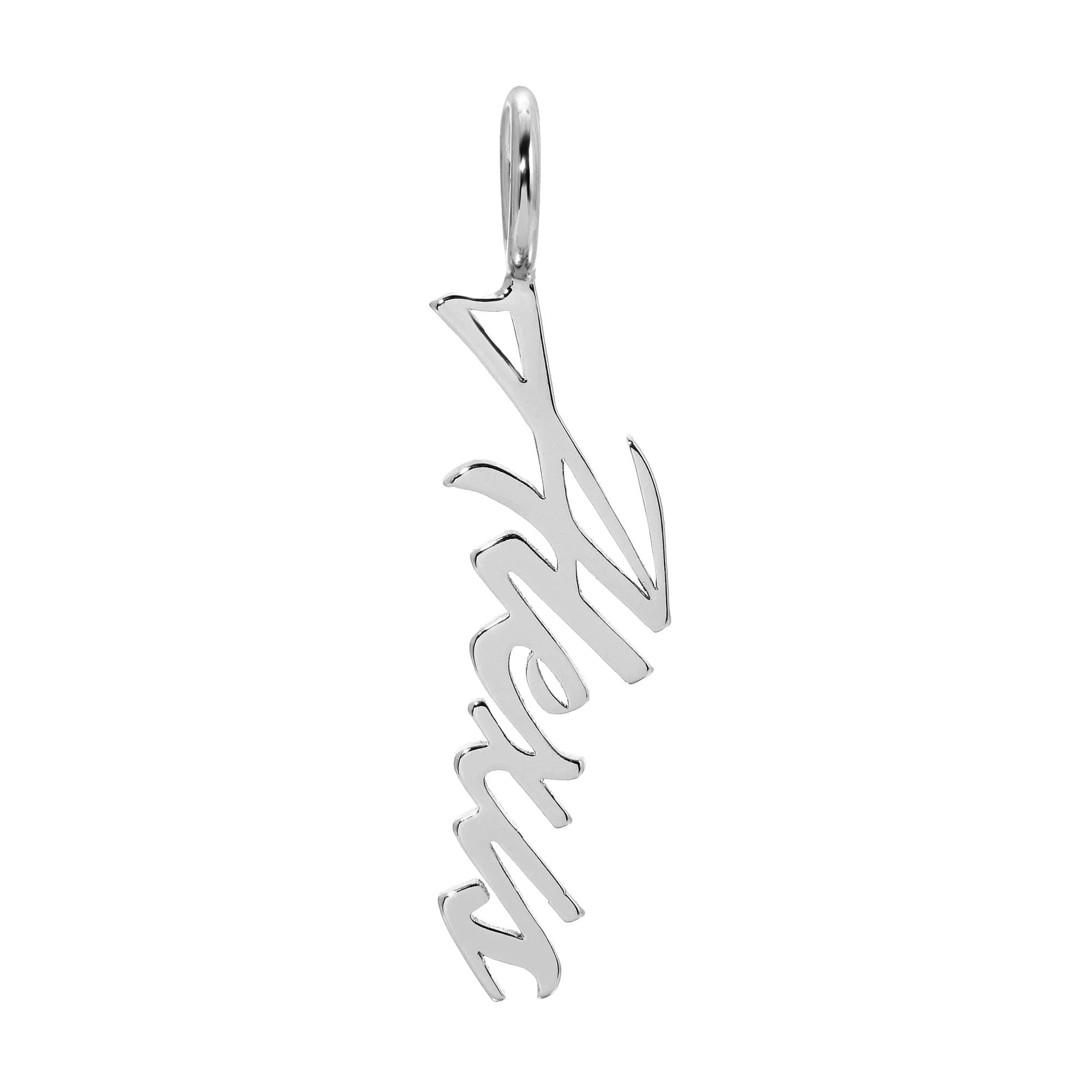 Silver Jesus pendant on a chain for Custom Script Name Pendant jewelry piece