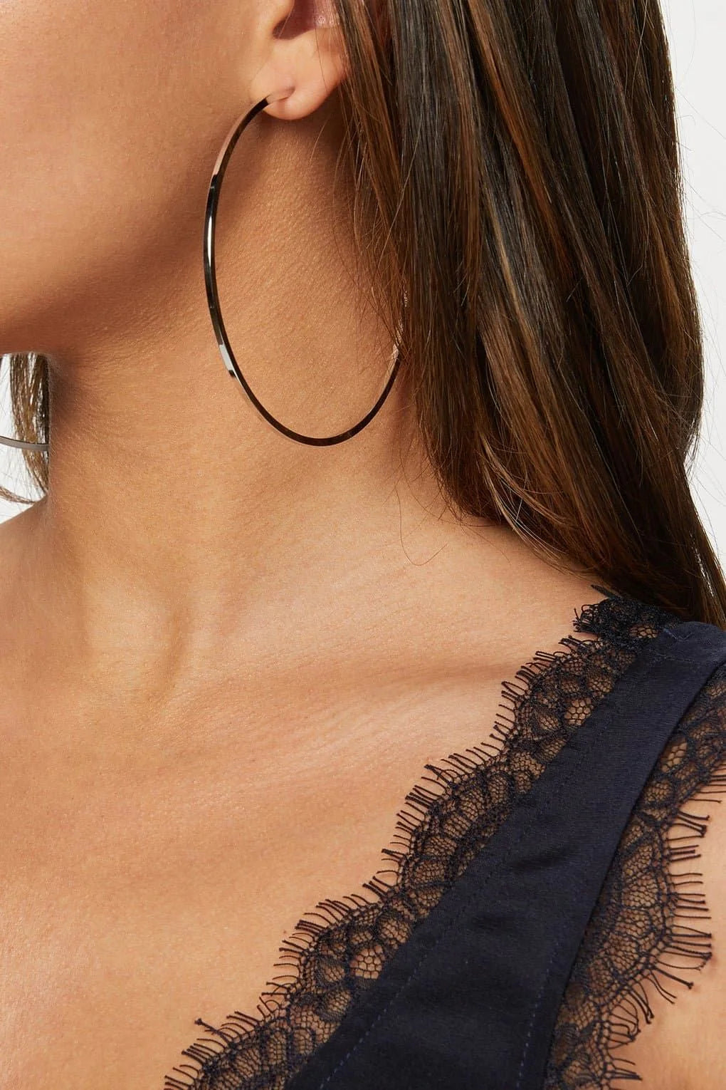 Cute oversized 3 inch Ava Hoops earrings for a bold jewelry look