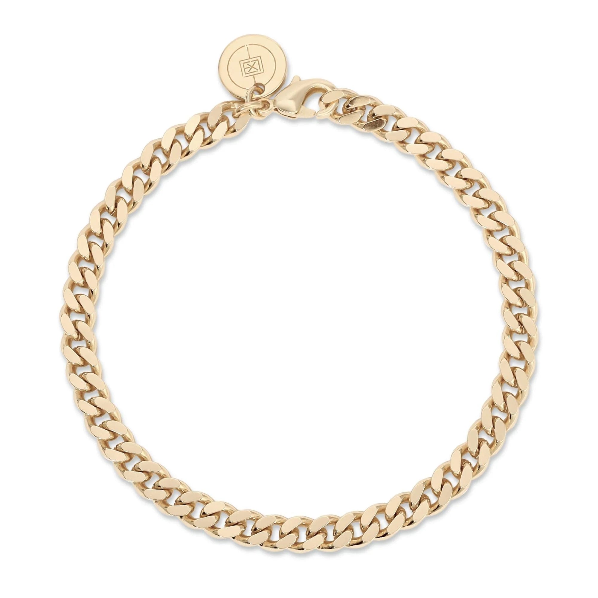 Shiny Gold-toned Curb Chain Anklet with Micro Link Design for chic style