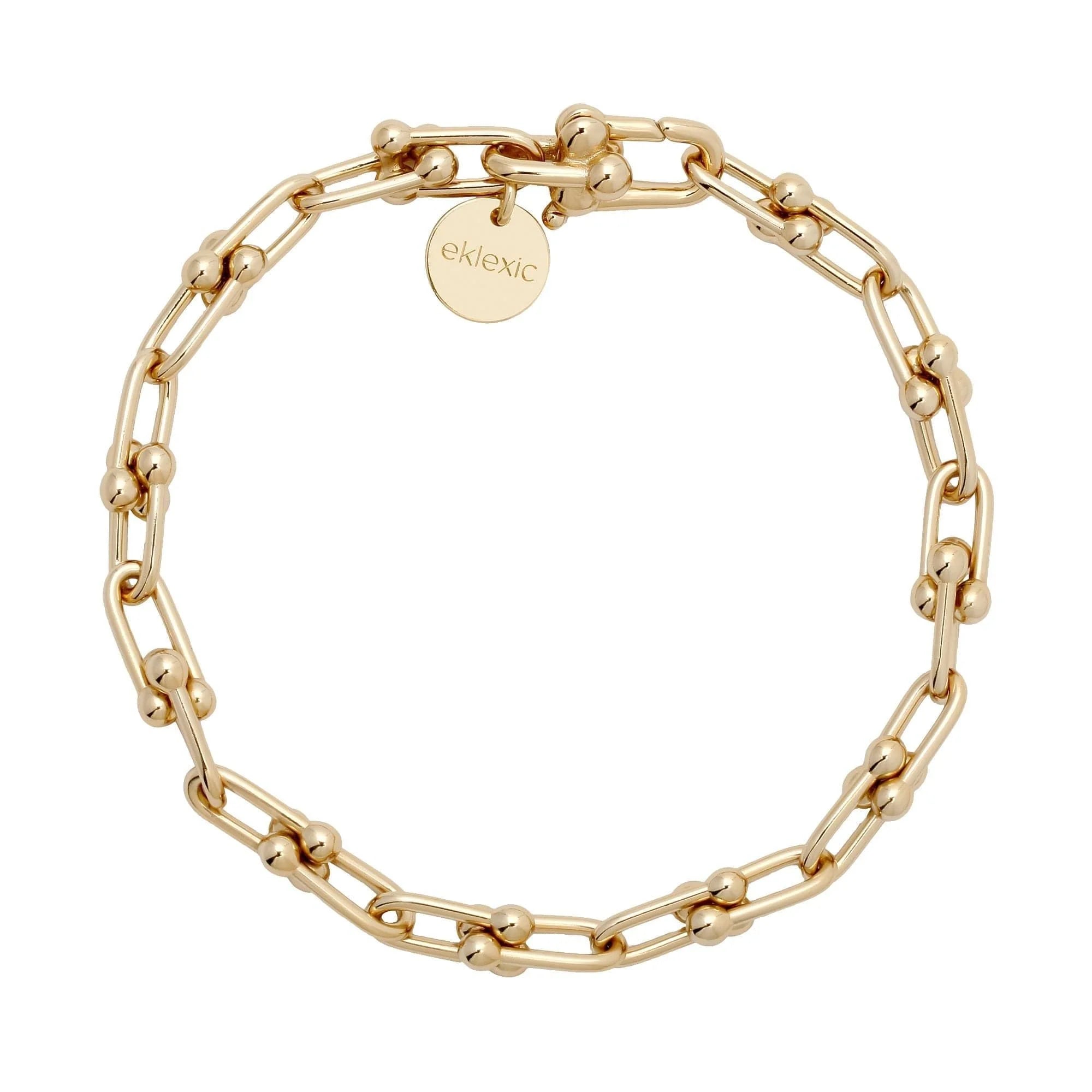 Gold-toned chain link Small Margaux Anklet with spherical accents on the bracelet