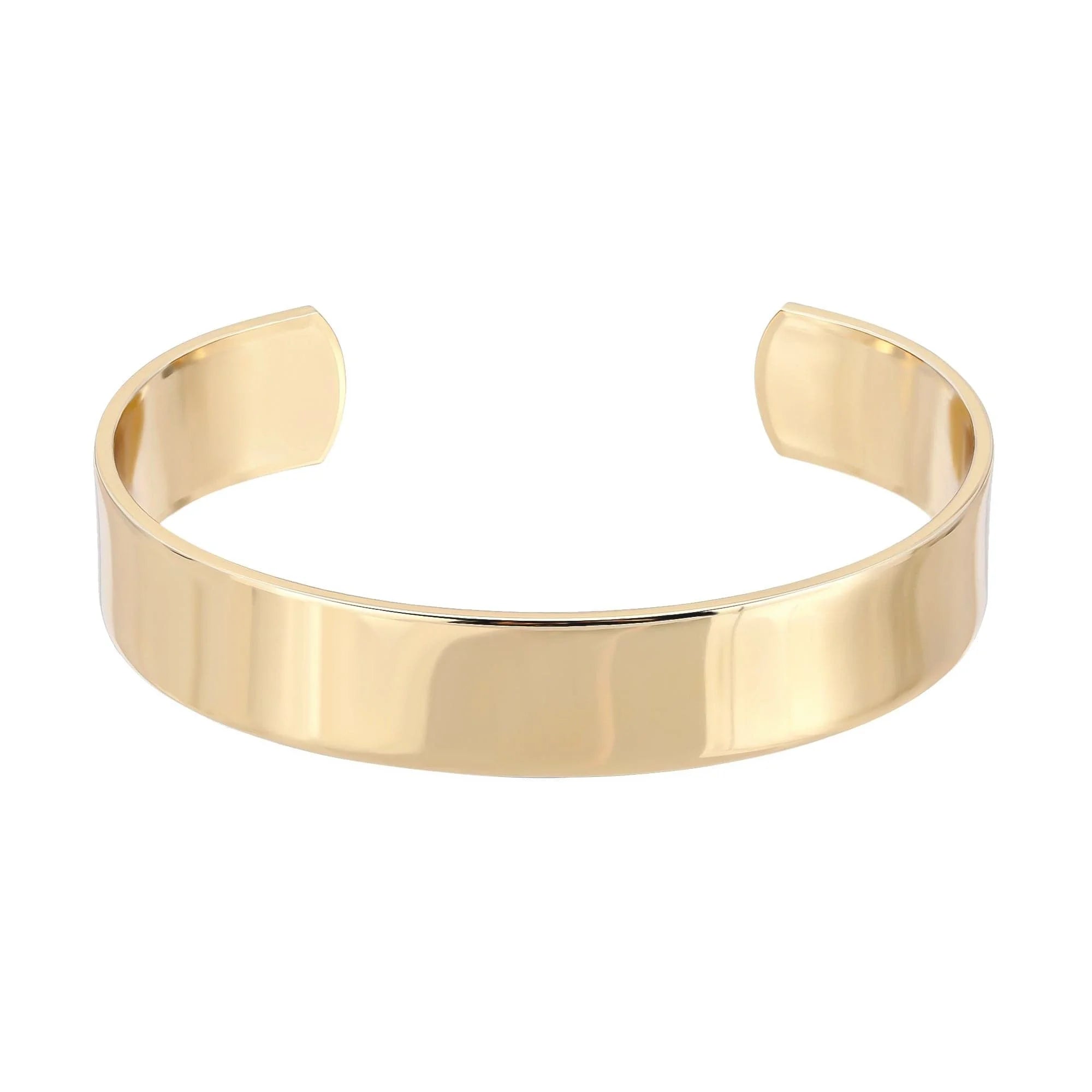 Gold-colored metal cuff bracelet from the 1/2 Inch Cuff collection