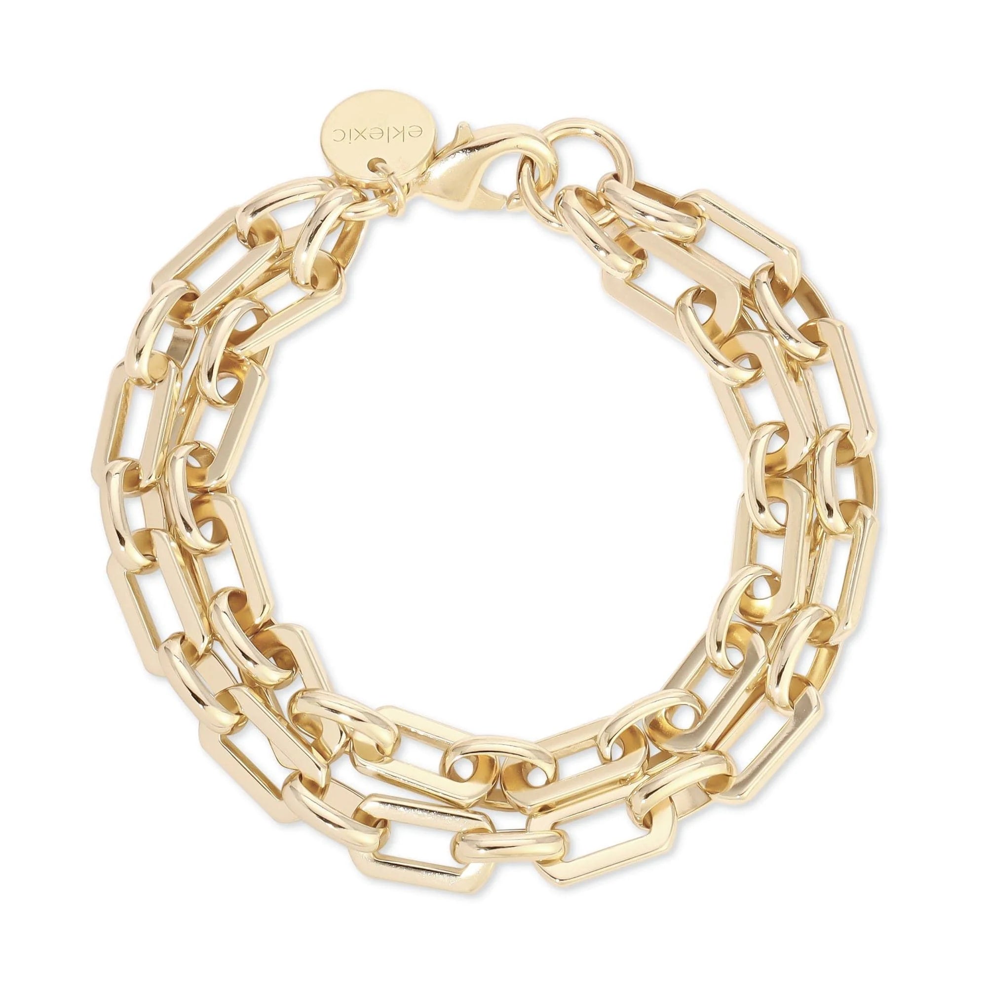 Gold-toned Liv Double Chain Bracelet on display, perfect for a stylish look
