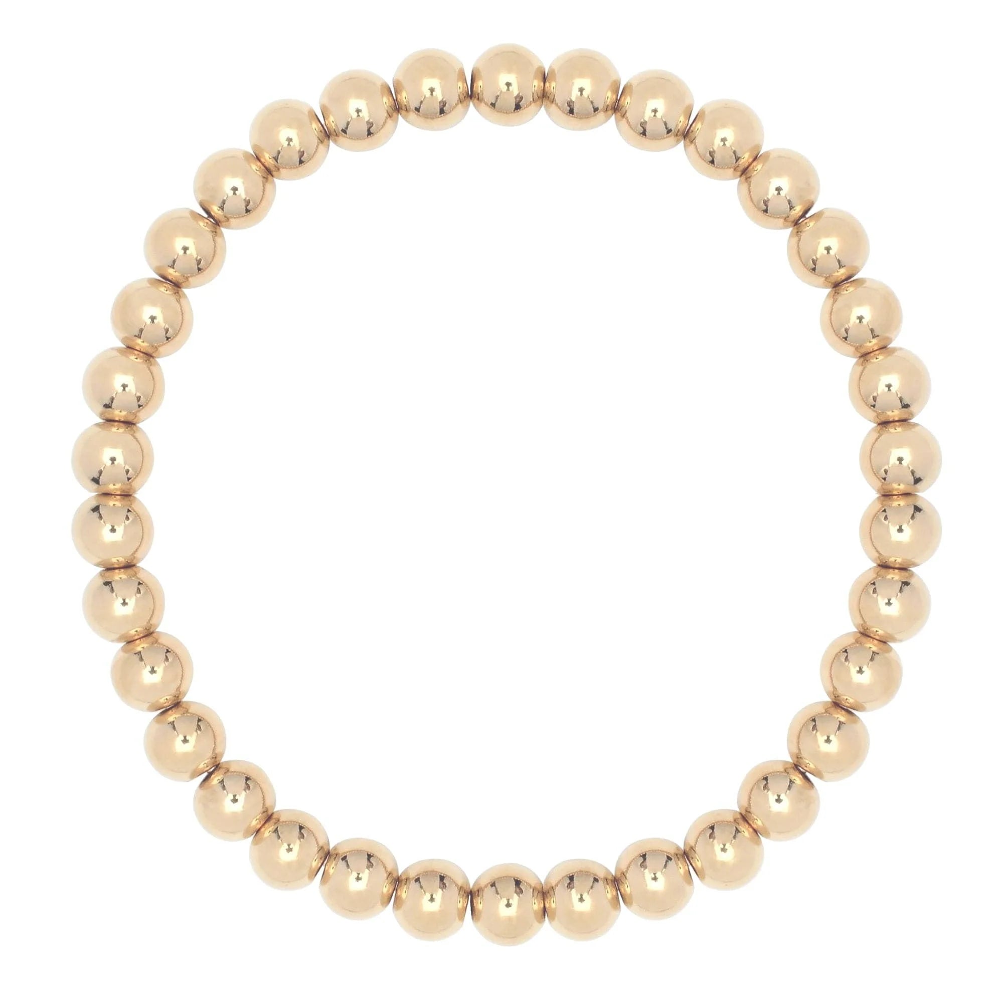 Shiny small gold ball bracelet with beaded design perfect for stacking or wearing alone