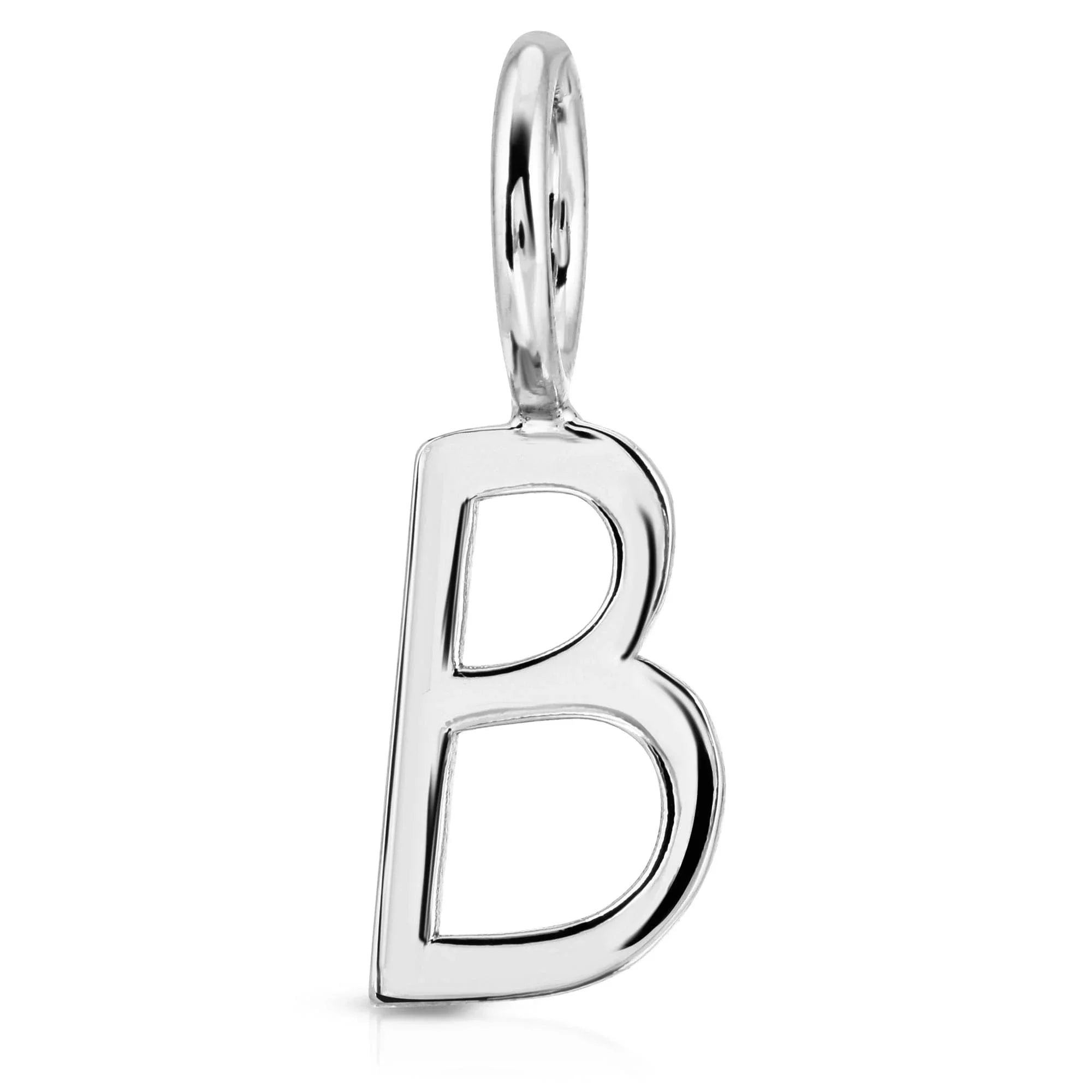 Silver letter B pendant from Silver Essential Letters jewelry collection