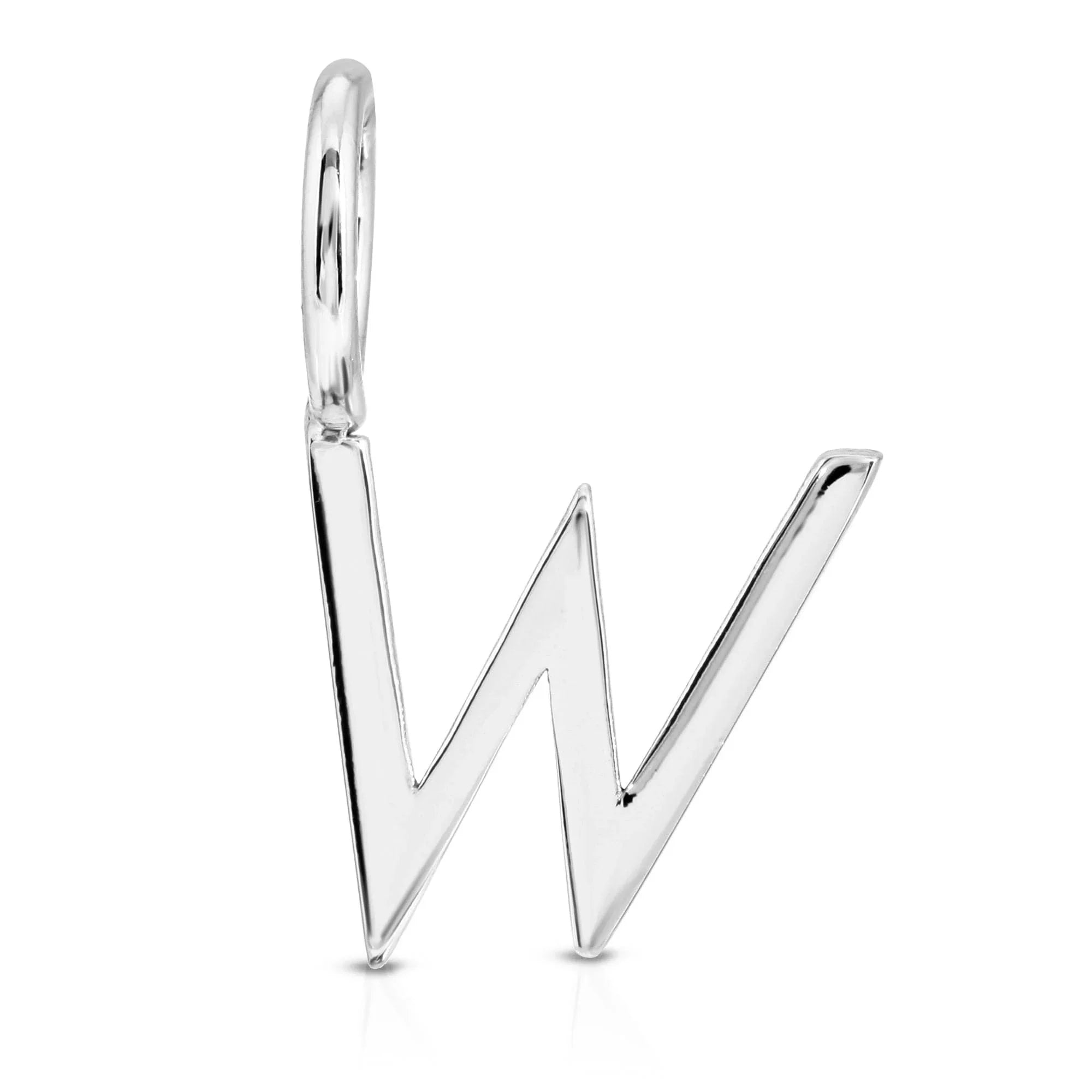 Shiny Silver Letter W Charm from Silver Essential Letters collection