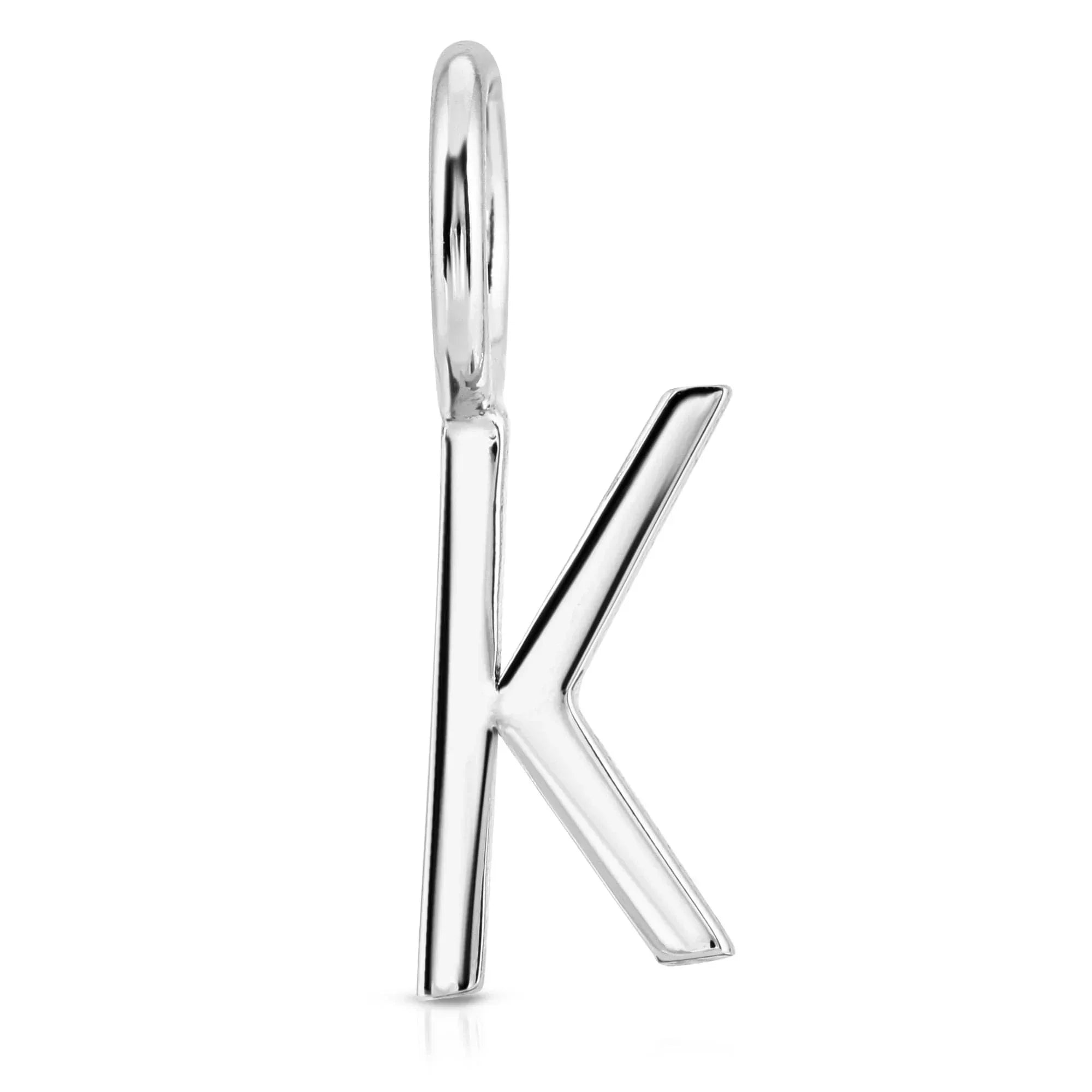 Shiny Silver Letter K Pendant from Silver Essential Letters product collection