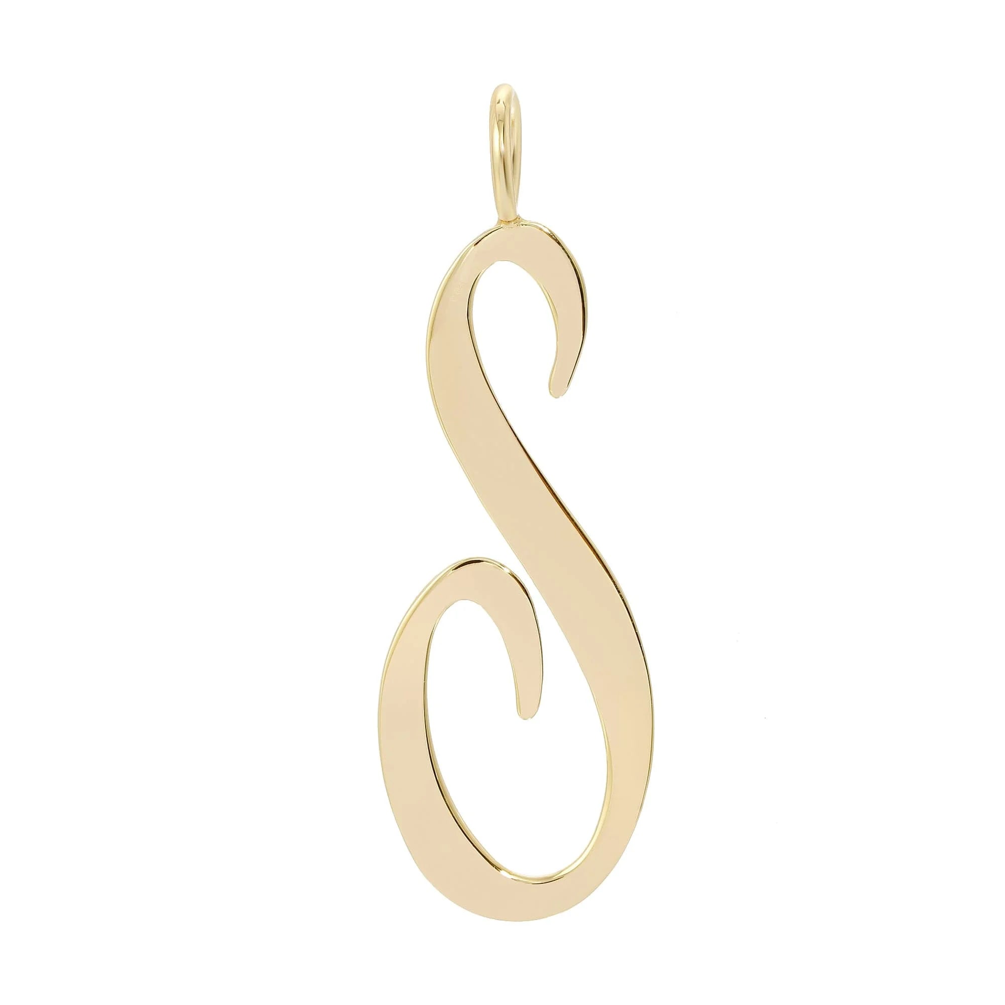 Gold letter S pendant from the Large Letter Pendants collection, perfect for personalized jewelry