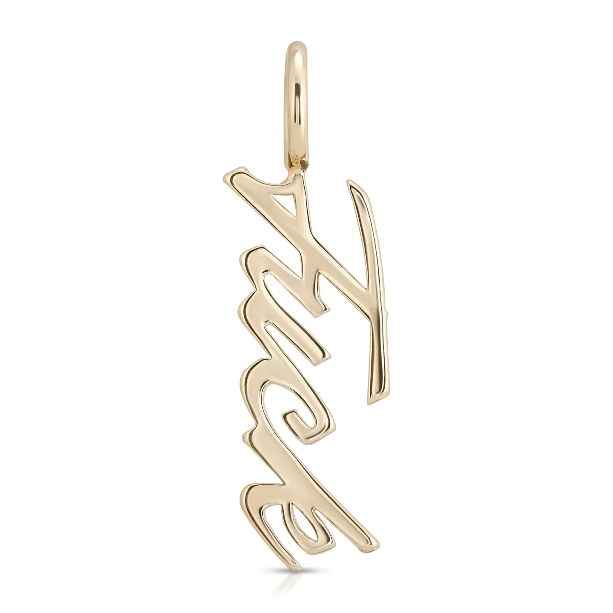 Gold Honey pendant from Script Pendant Fuck collection, stylish jewelry piece