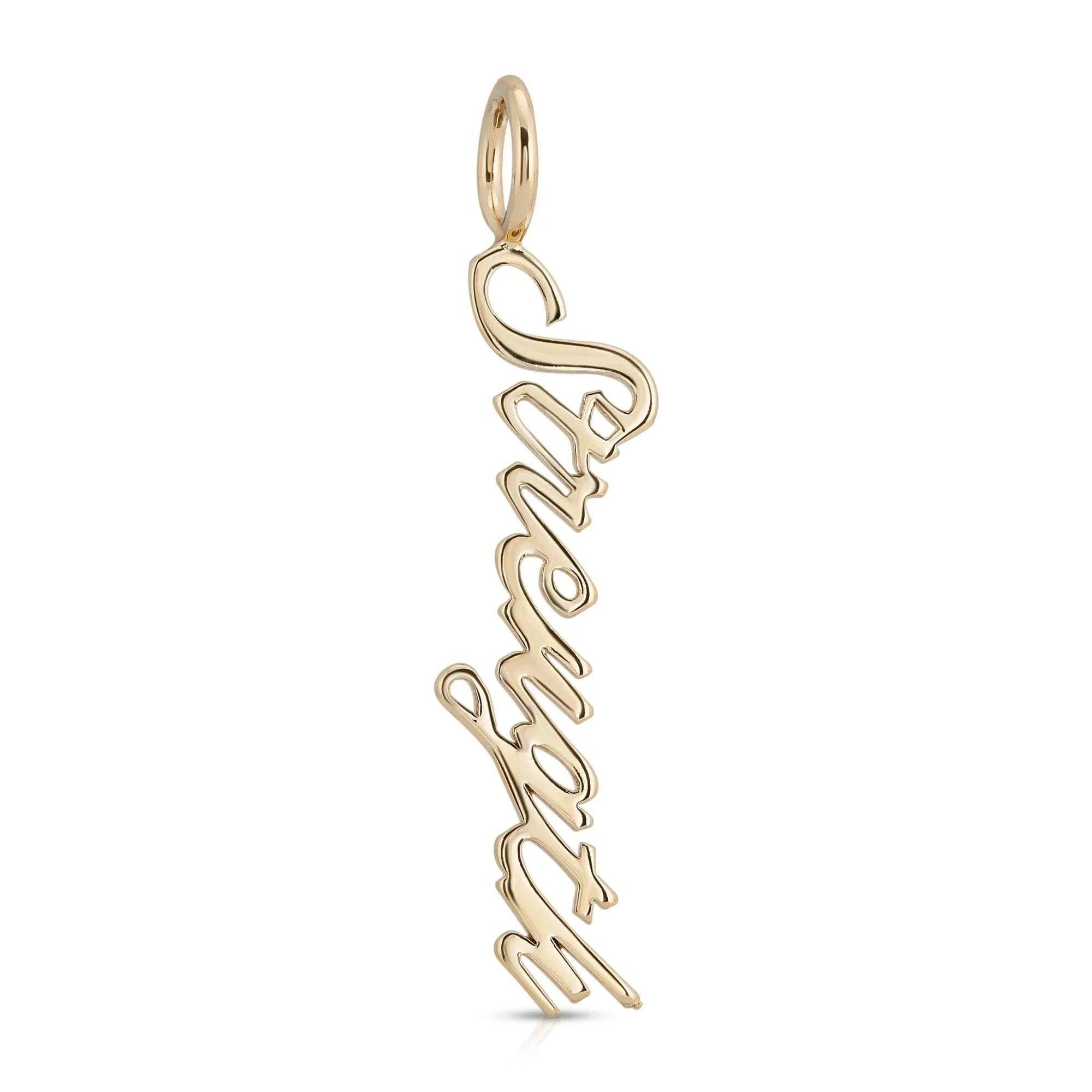 Gold Seventeen pendant from Script Pendant Strength collection showing stylish jewelry flair