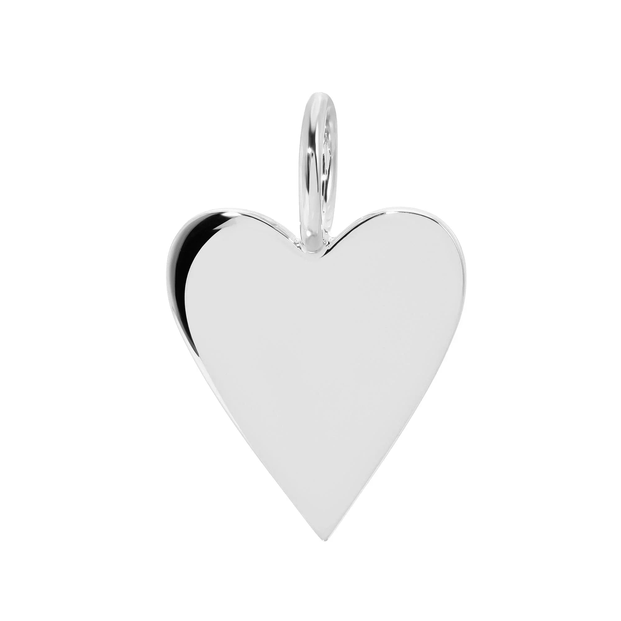 Polished silver heart pendant from the Silver Medium Helena Pendant product line