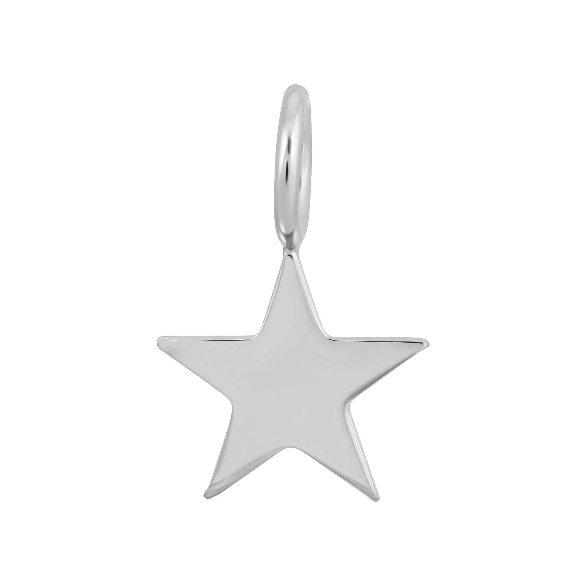 Silver star charm on the Silver Samara Charm bracelet for a cute look