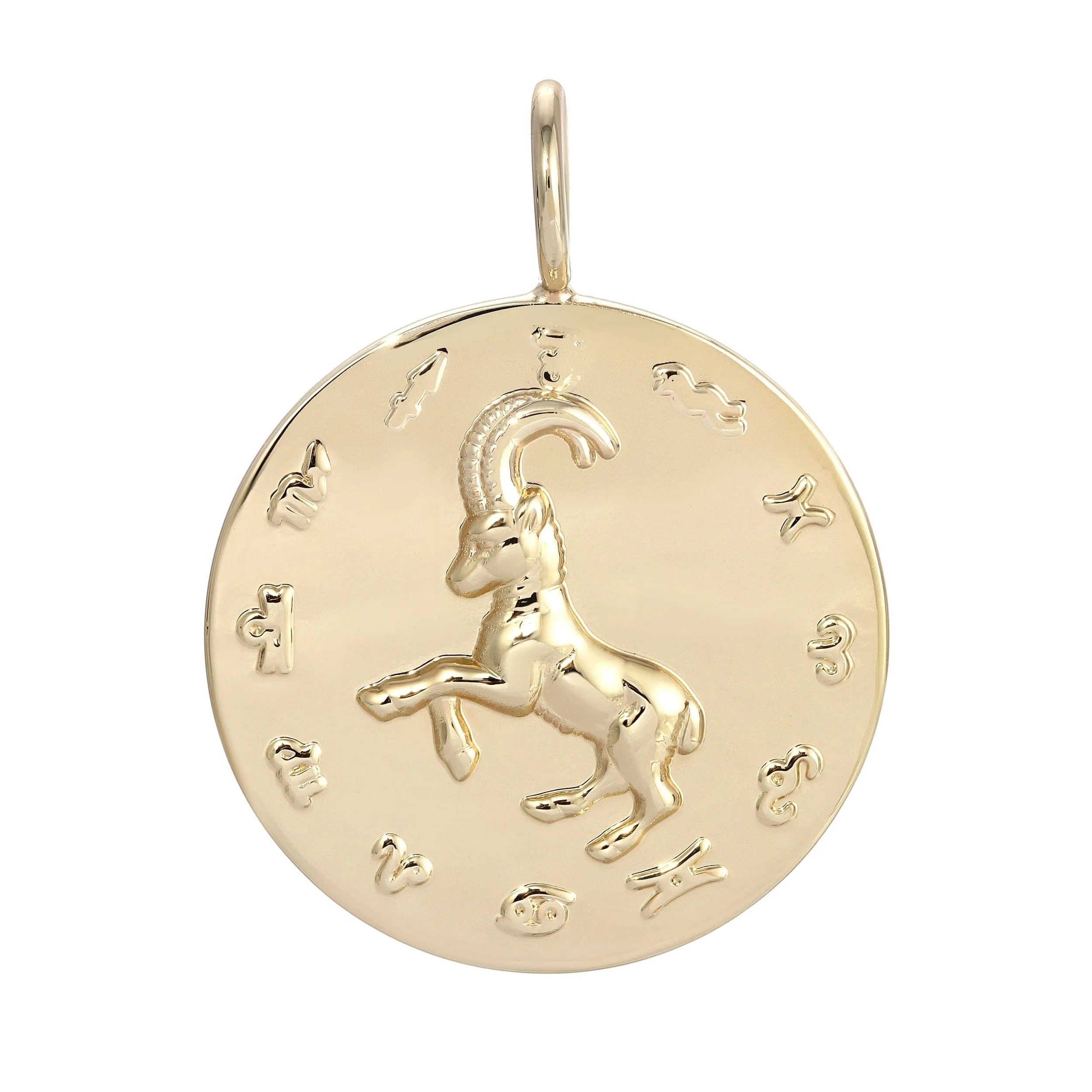 Gold-colored Zodiac Capricorn pendant for Capricorn lovers and astrology fans