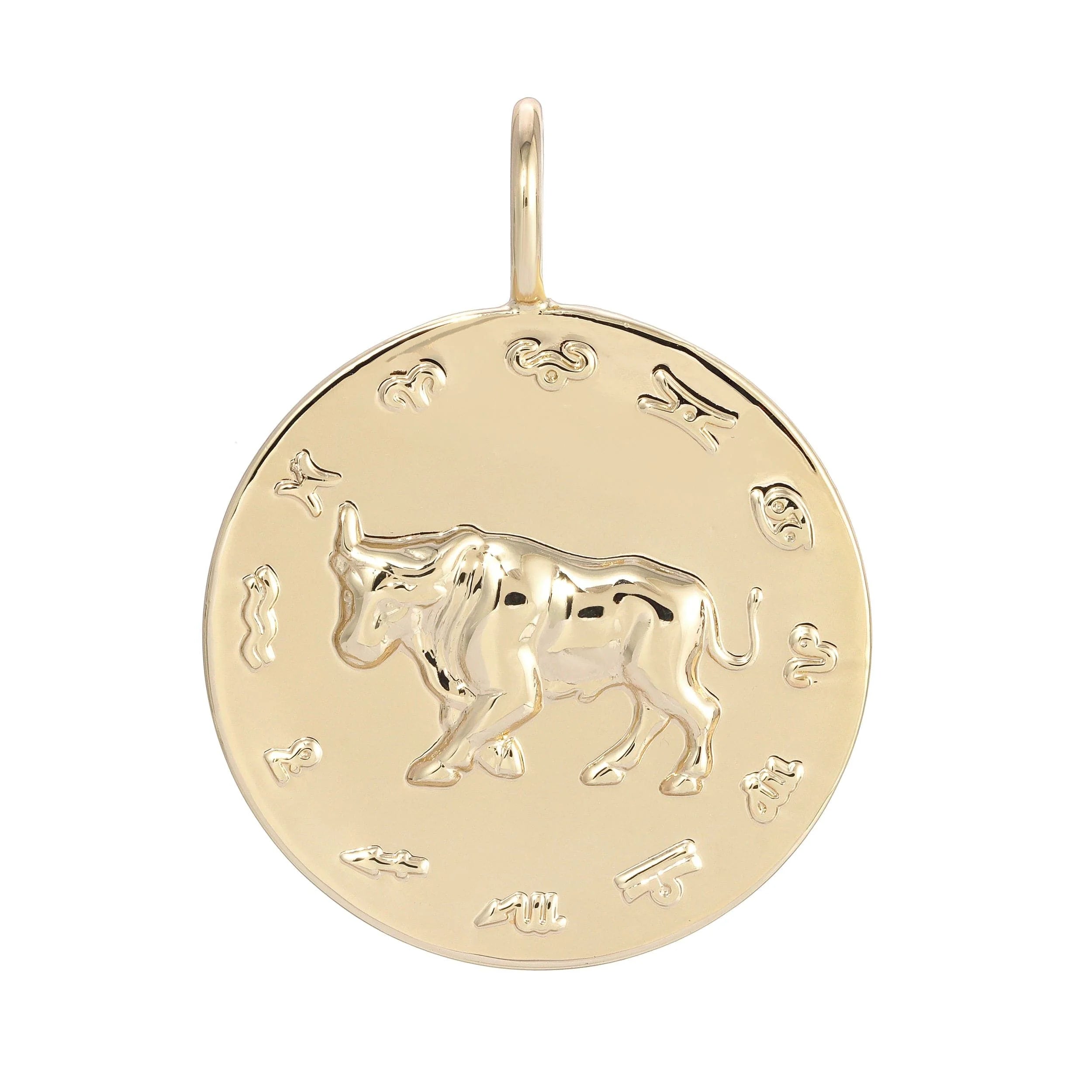 Gold Taurus zodiac pendant displayed in the Zodiac Pendant Taurus product shot