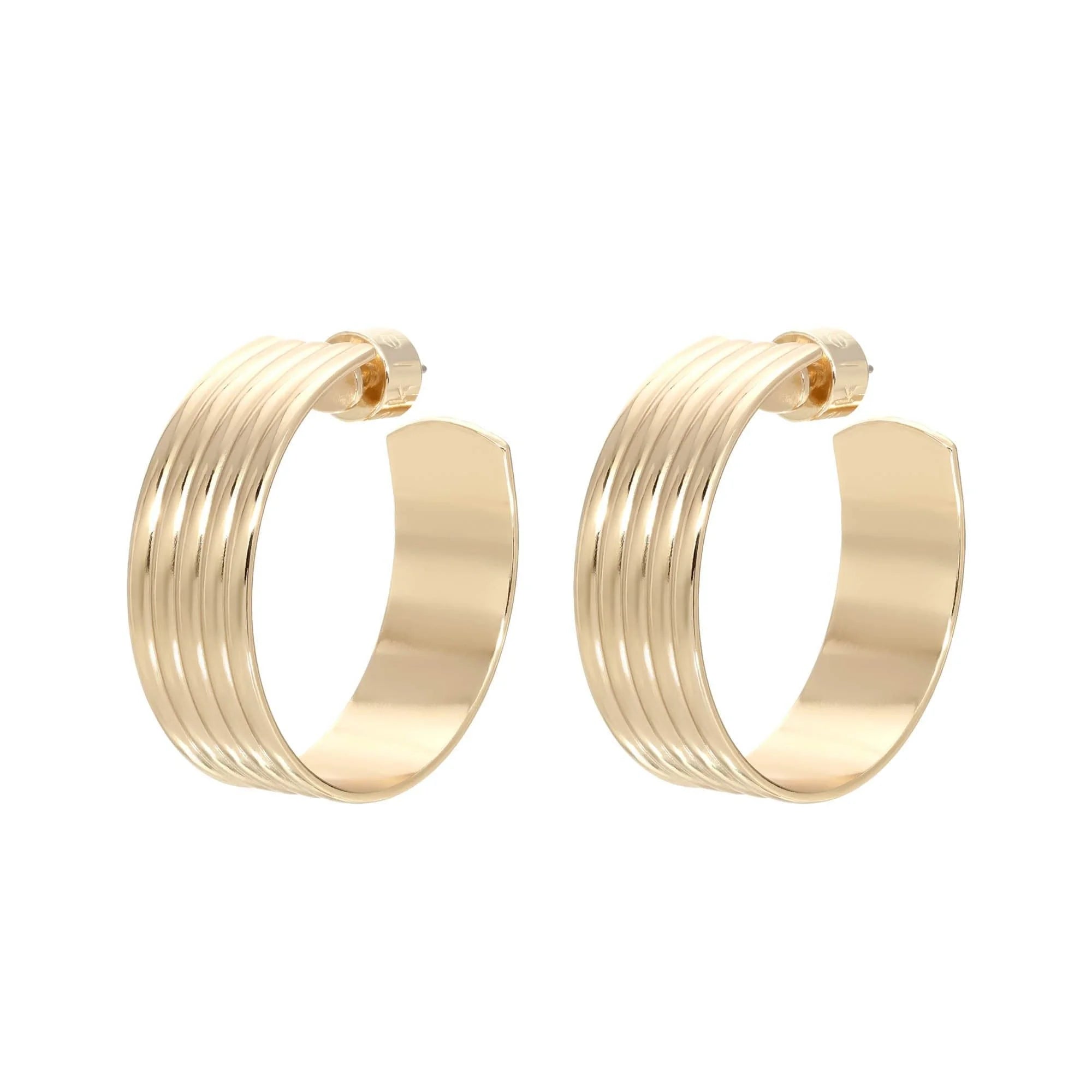 Golden hoop earrings shown as 1.25 Logan Hoops accessories for stylish look