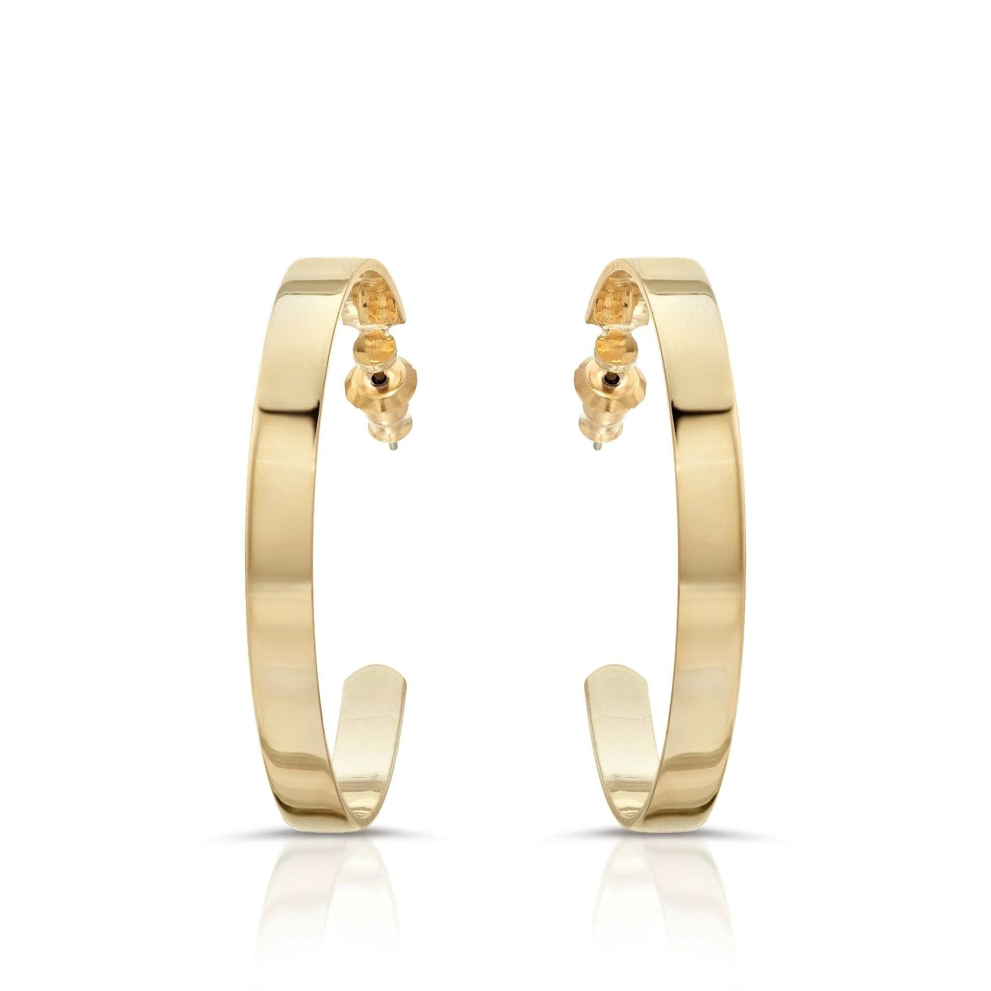 Shiny 1.5 inch Gold Isla Hoops earrings perfect for everyday style