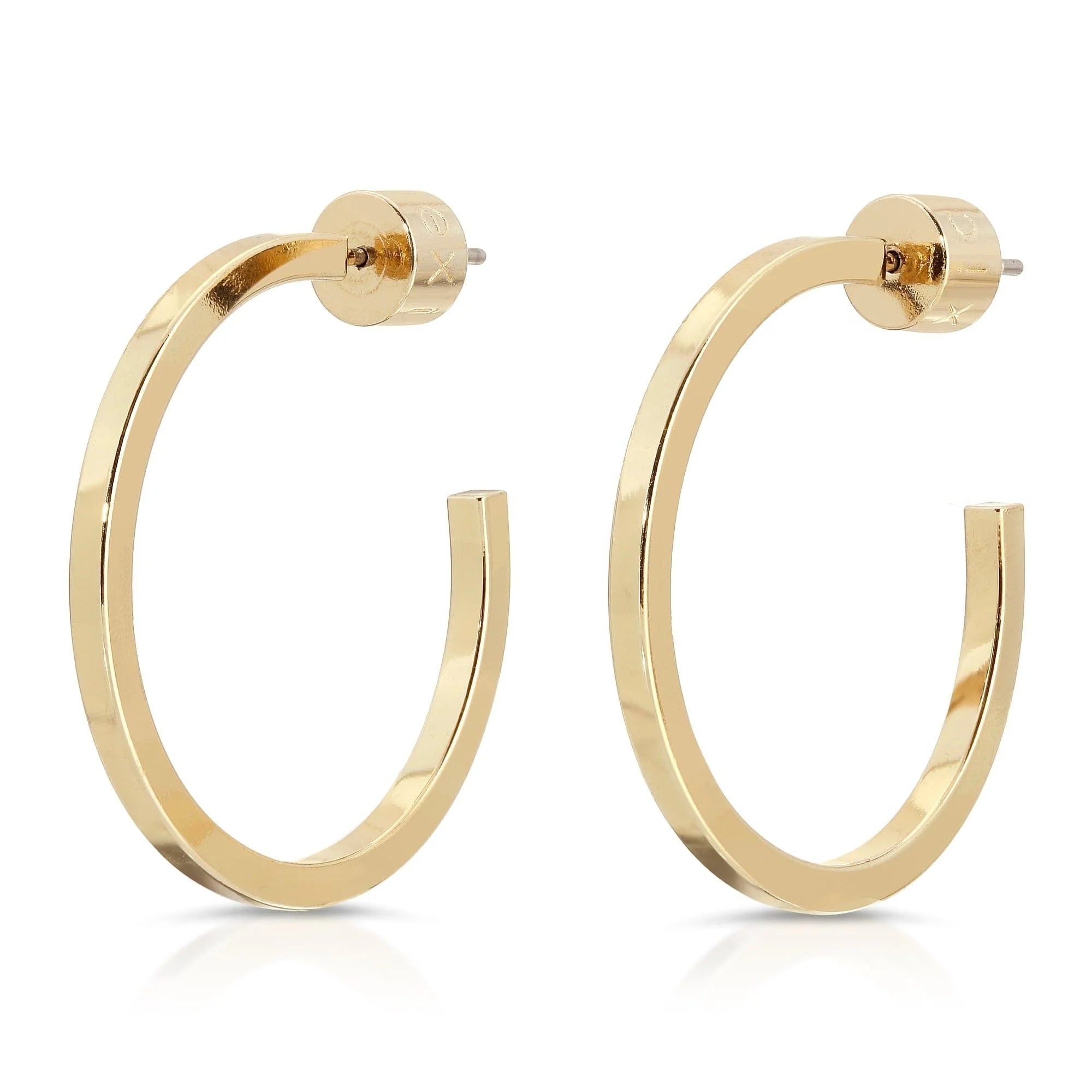 Gold hoop earrings in 1 inch size, perfect for a stylish look from 1 Ava Hoops