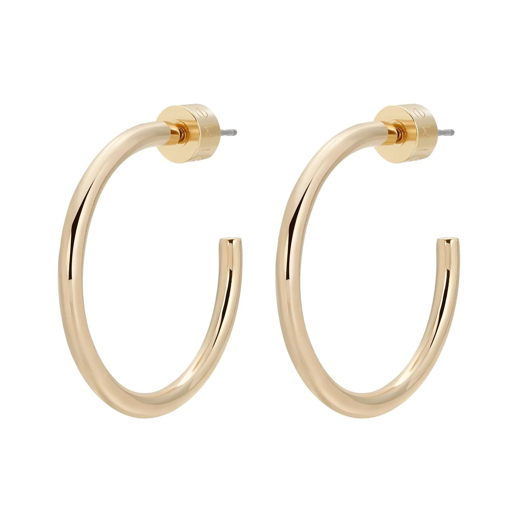 Gold hoop earrings in the 1 inch Ultimate Hoops style perfect for everyday wear
