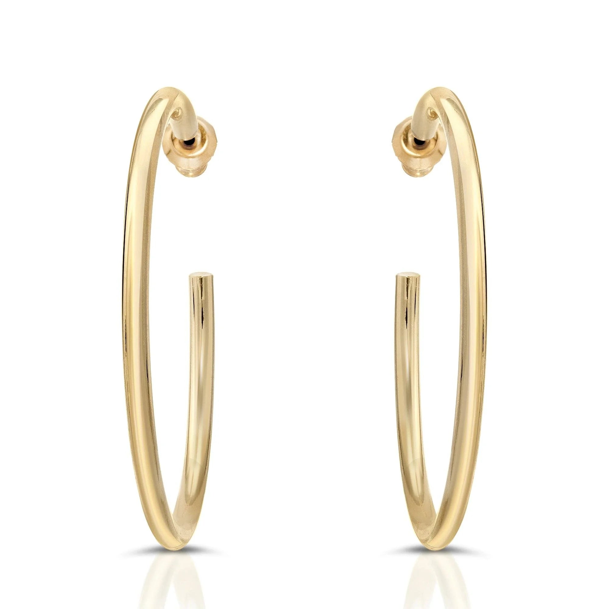 Shiny gold hoop earrings from the 2 Ultimate Hoops collection perfect for your look