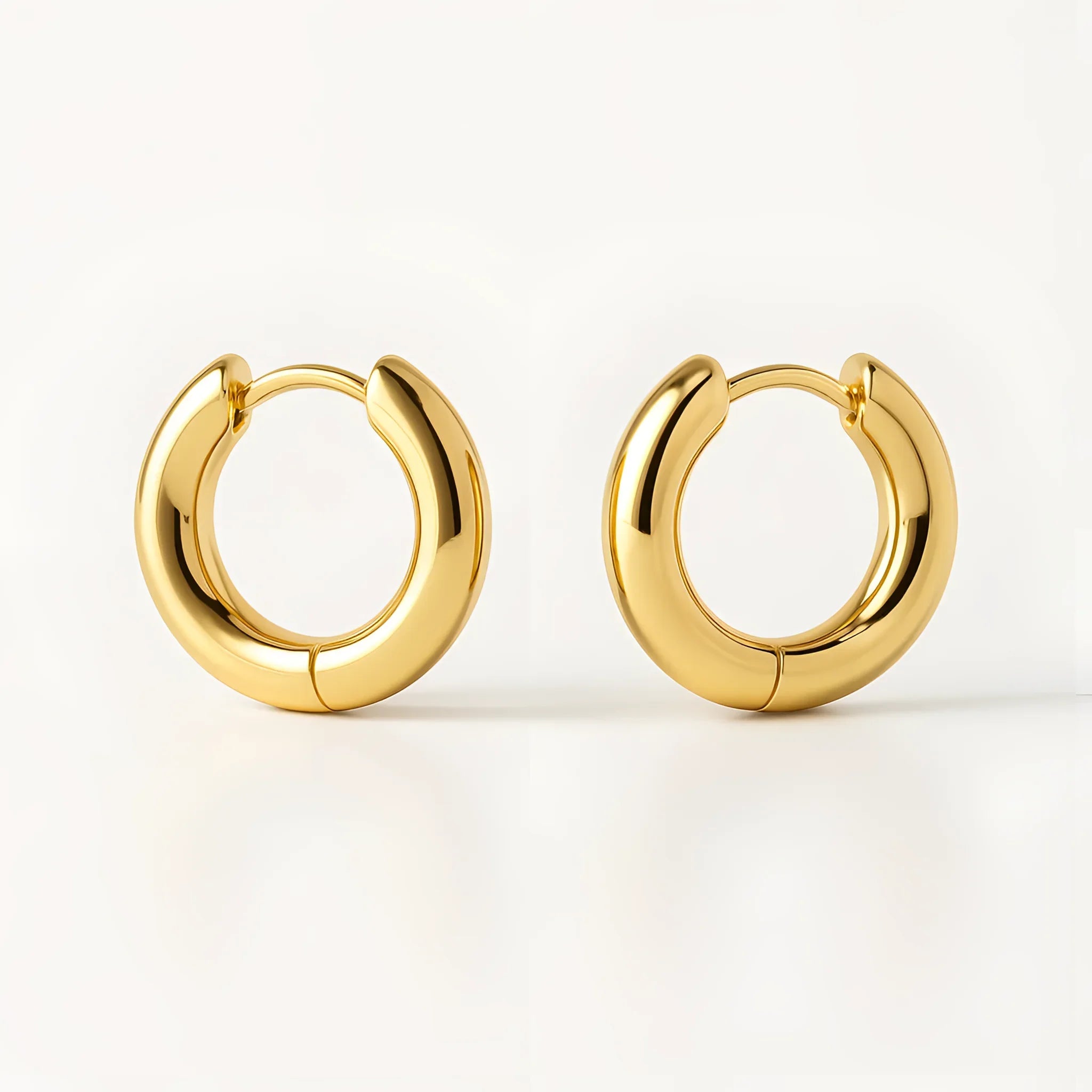 Chunky Huggie Hoop Earrings Gold Hoop Earrings