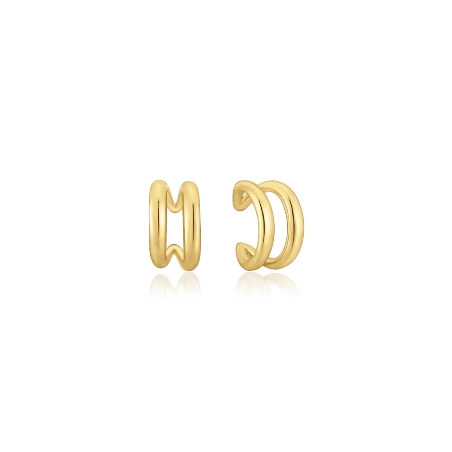 Gold-toned double hoop ear cuffs from Double Ear Cuff jewelry set style and elegance