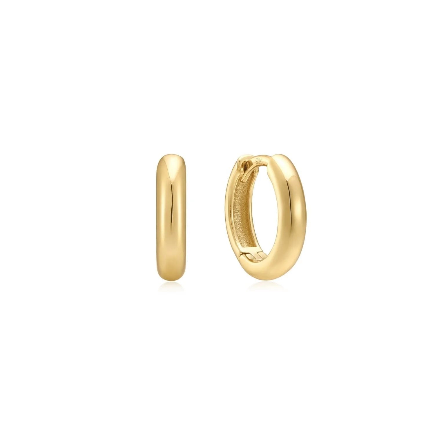 Shiny Gold Micro Huggie Hoop Earrings for stylish everyday wear