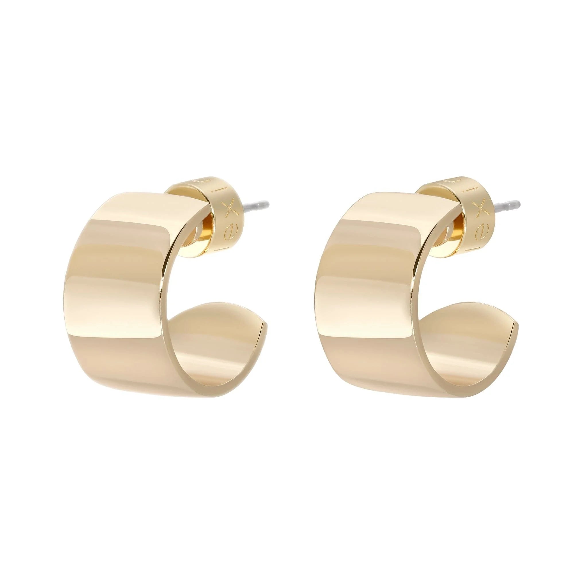 Mini .5 Skylar Hoops showing a pair of shiny gold hoop earrings perfect for any look
