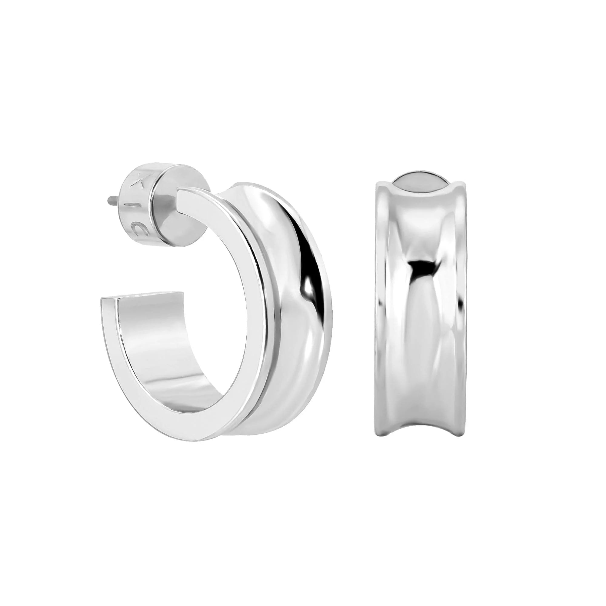 Silver hoop earrings tiny concave hoops perfect for daily wear and stylish accents