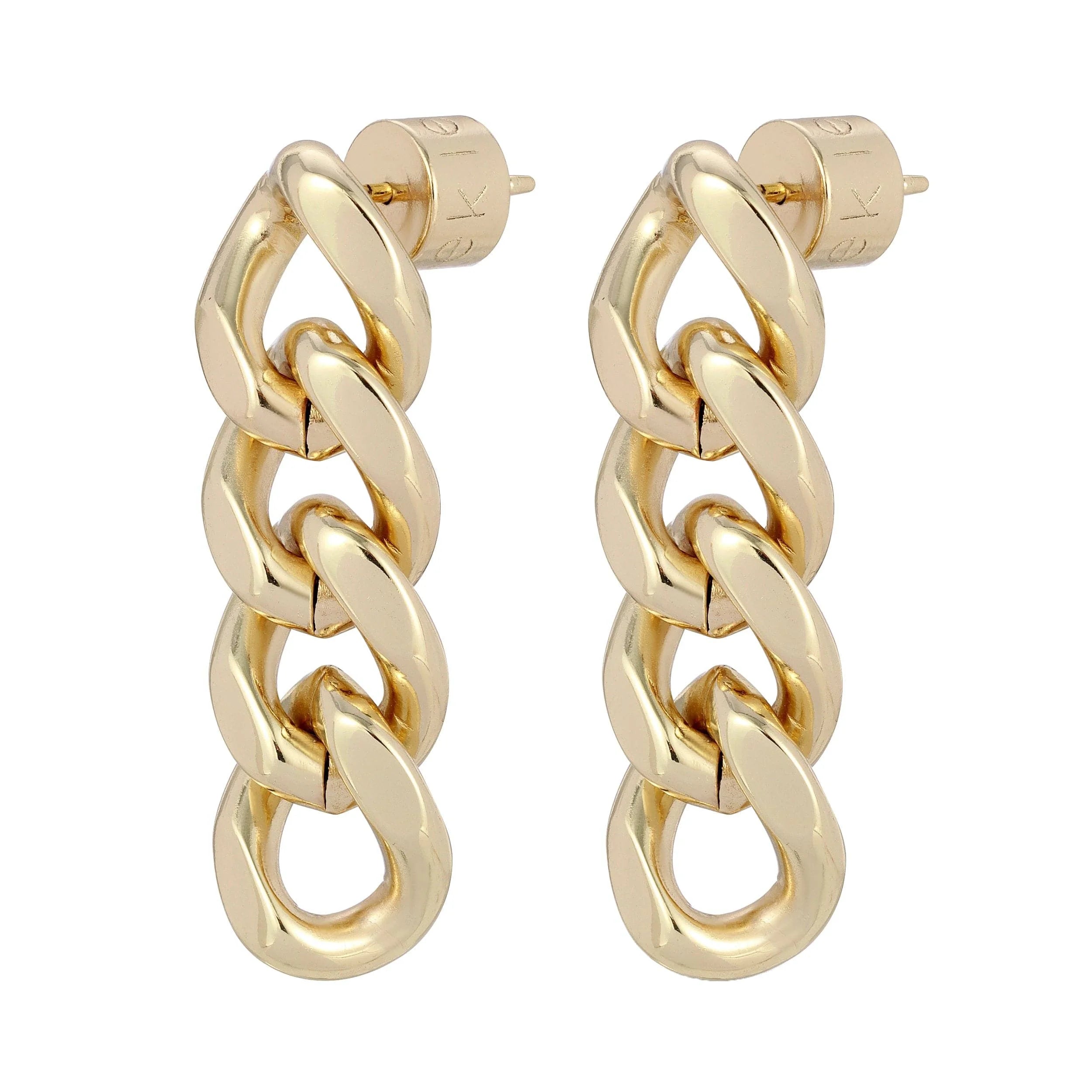 Gold chain-link Valentina 4 Link Drop Earrings, stylish and elegant jewelry piece