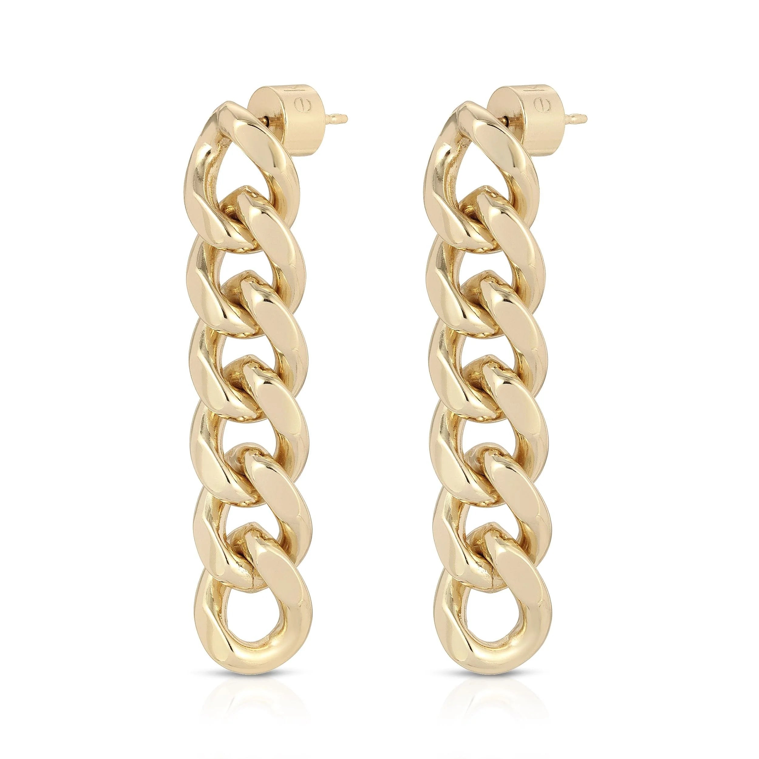 Gold chain-link earrings from Valentina 6 Link Drop Earrings collection