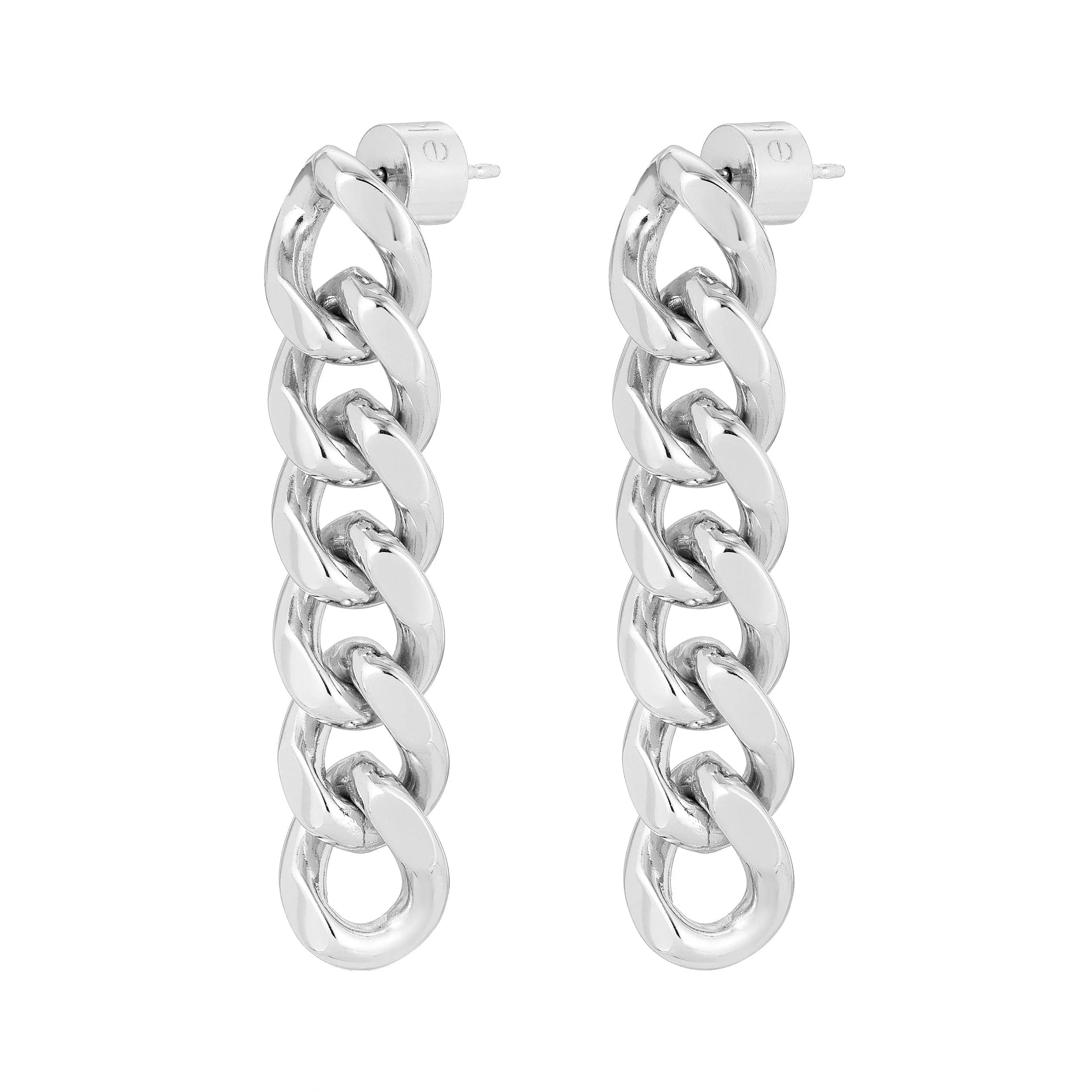 Silver chain earrings from Valentina 6 Link Drop Earrings collection
