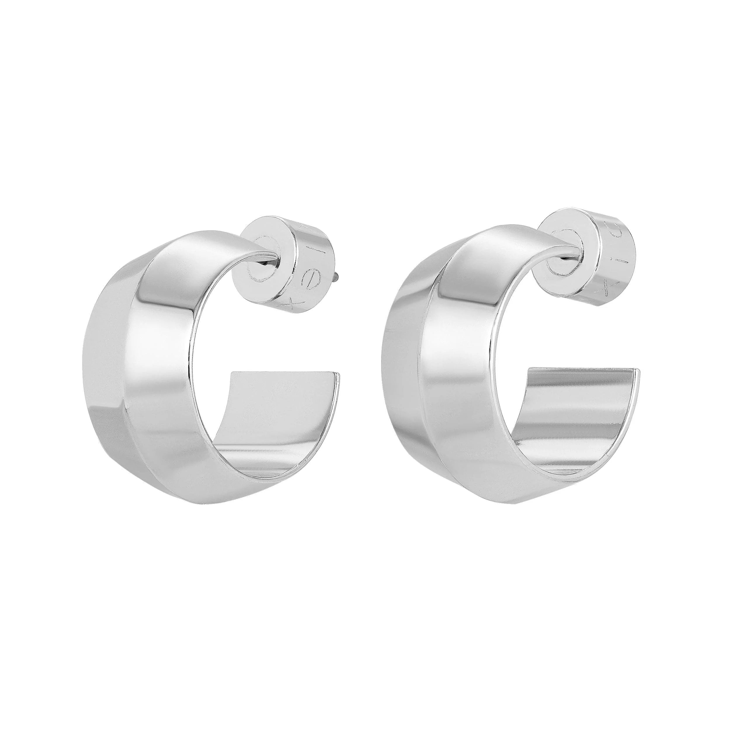 Wide Peak Huggie Hoops silver hoop earrings for a stylish upgrade