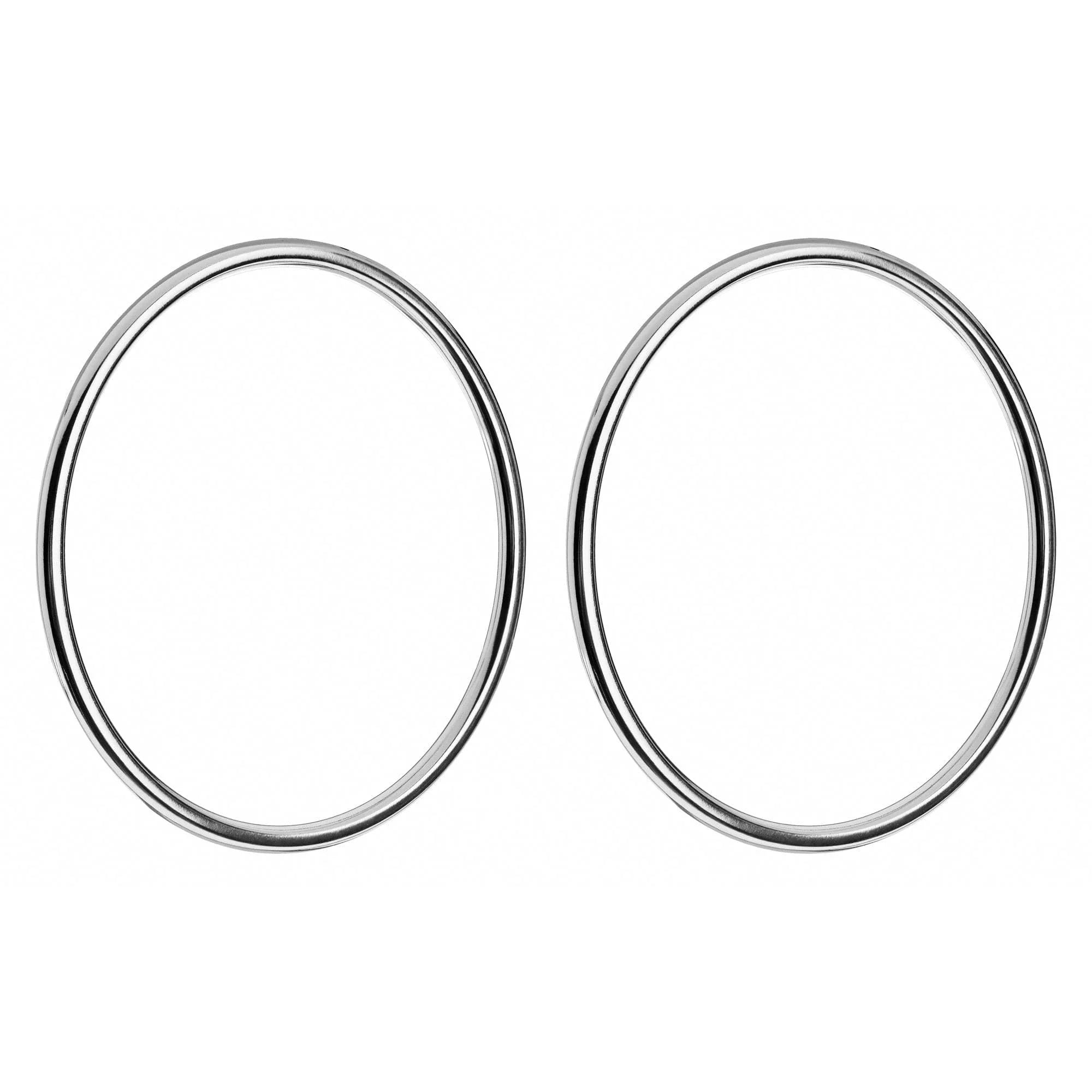Silver hoop earrings from XL Mia Earrings collection perfect for casual or fancy looks