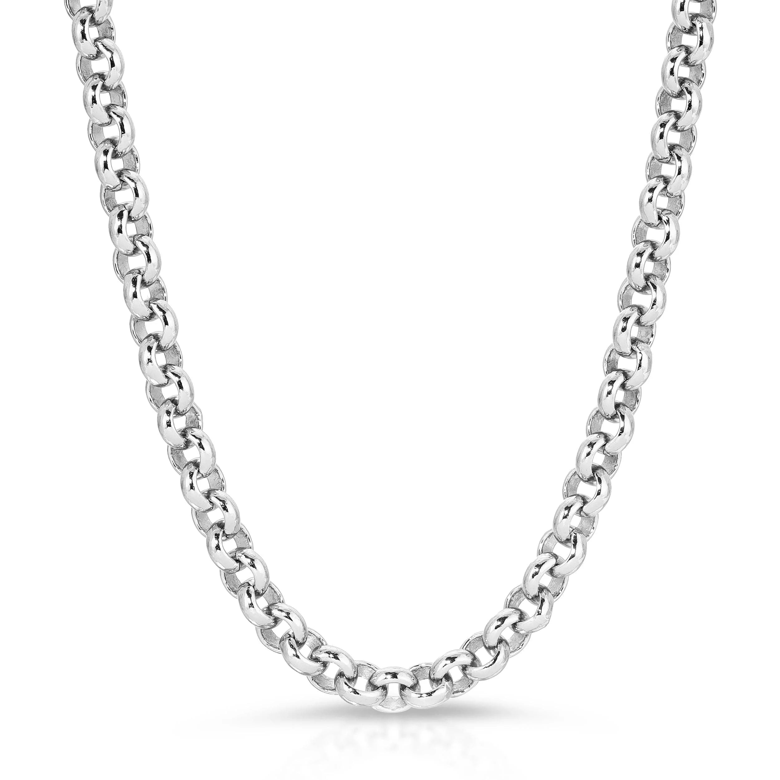 Shiny Silver Chain Necklace from Micro Royal Rolo Chain Necklace collection