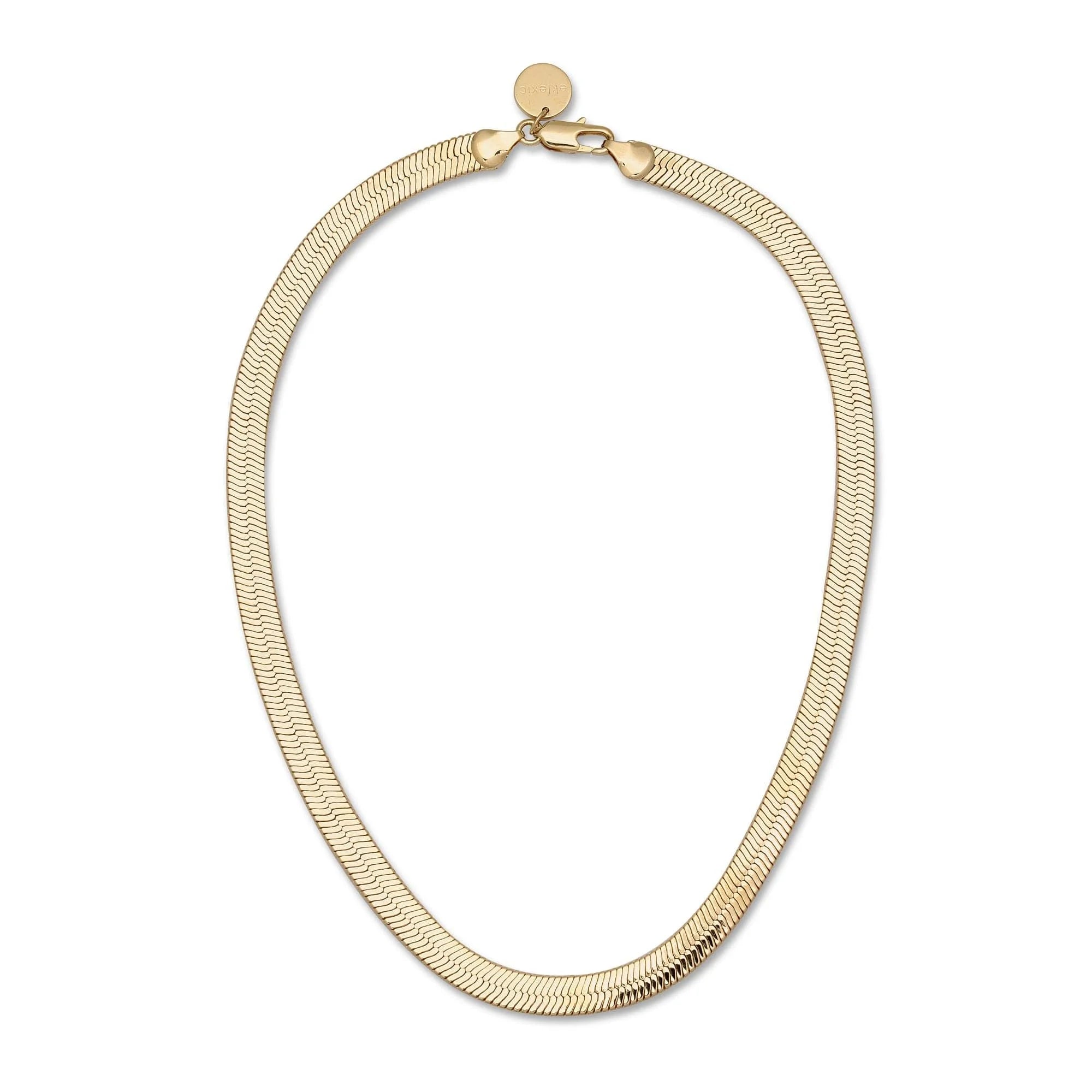 Gold Herringbone Chain Necklace from 7mm Viper Chain Necklace collection
