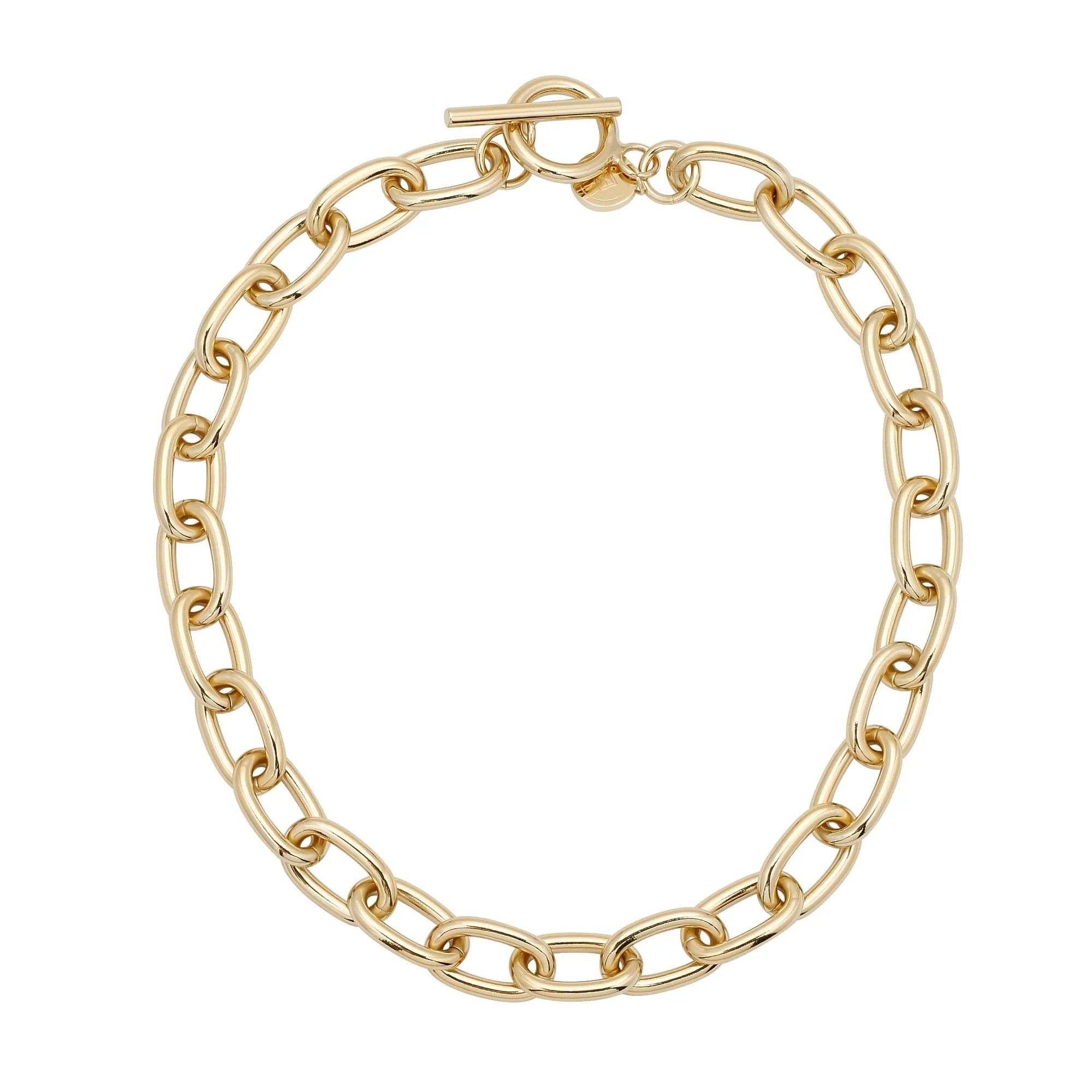 Gold-toned Chain Link Necklace with Toggle Clasp from the Alana Toggle Necklace collection
