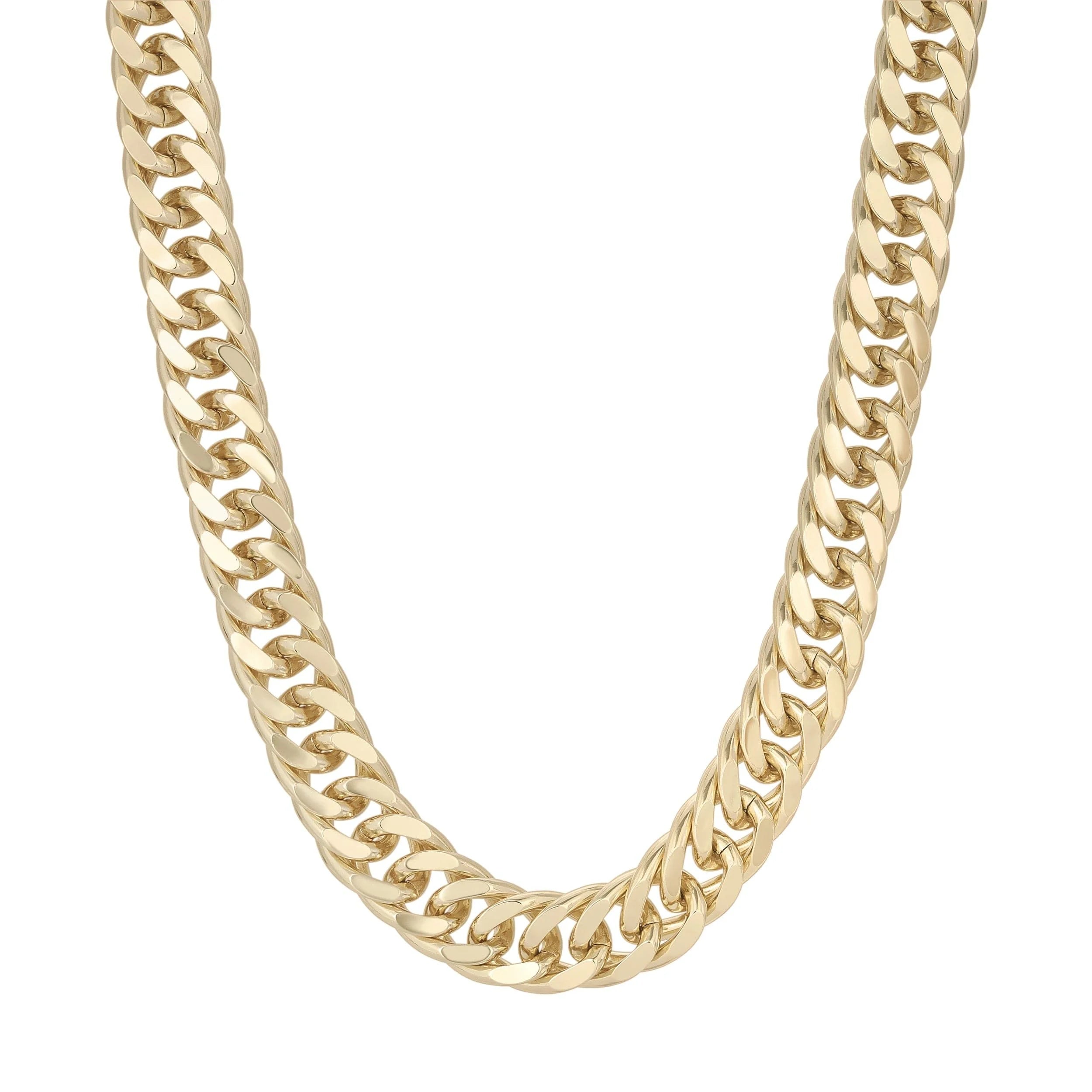 Arya Necklace featuring a shiny gold curb chain for stylish jewelry lovers