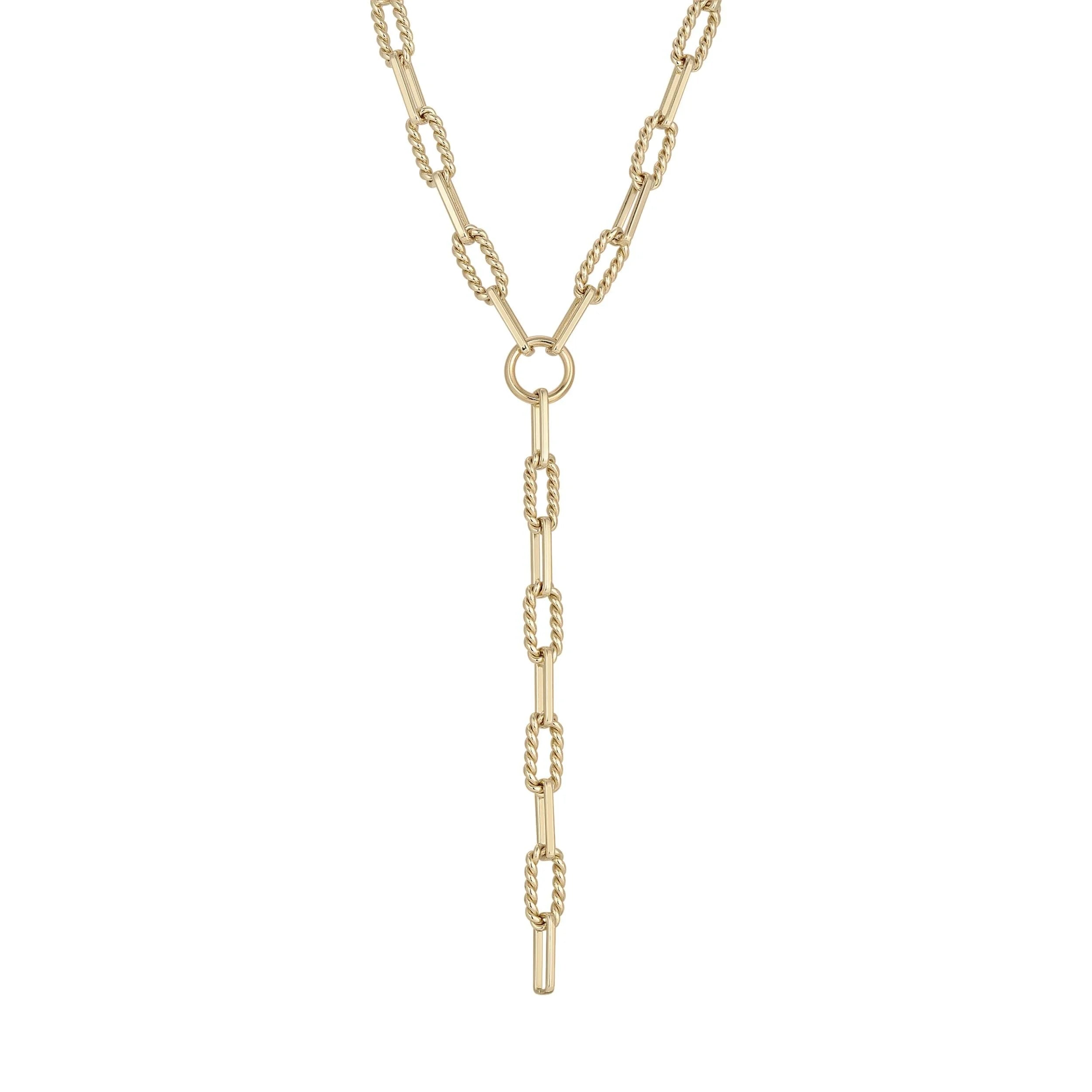 Gold-toned Y-shaped chain necklace from Enzo Lariat Necklace collection