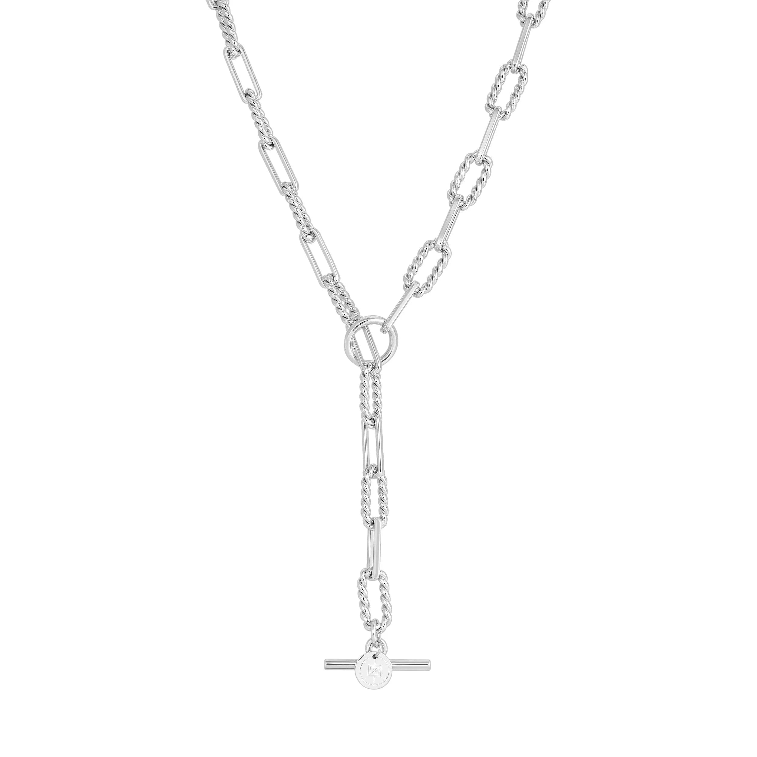 Silver chain Y-necklace from Enzo Toggle Convertible Lariat Necklace collection