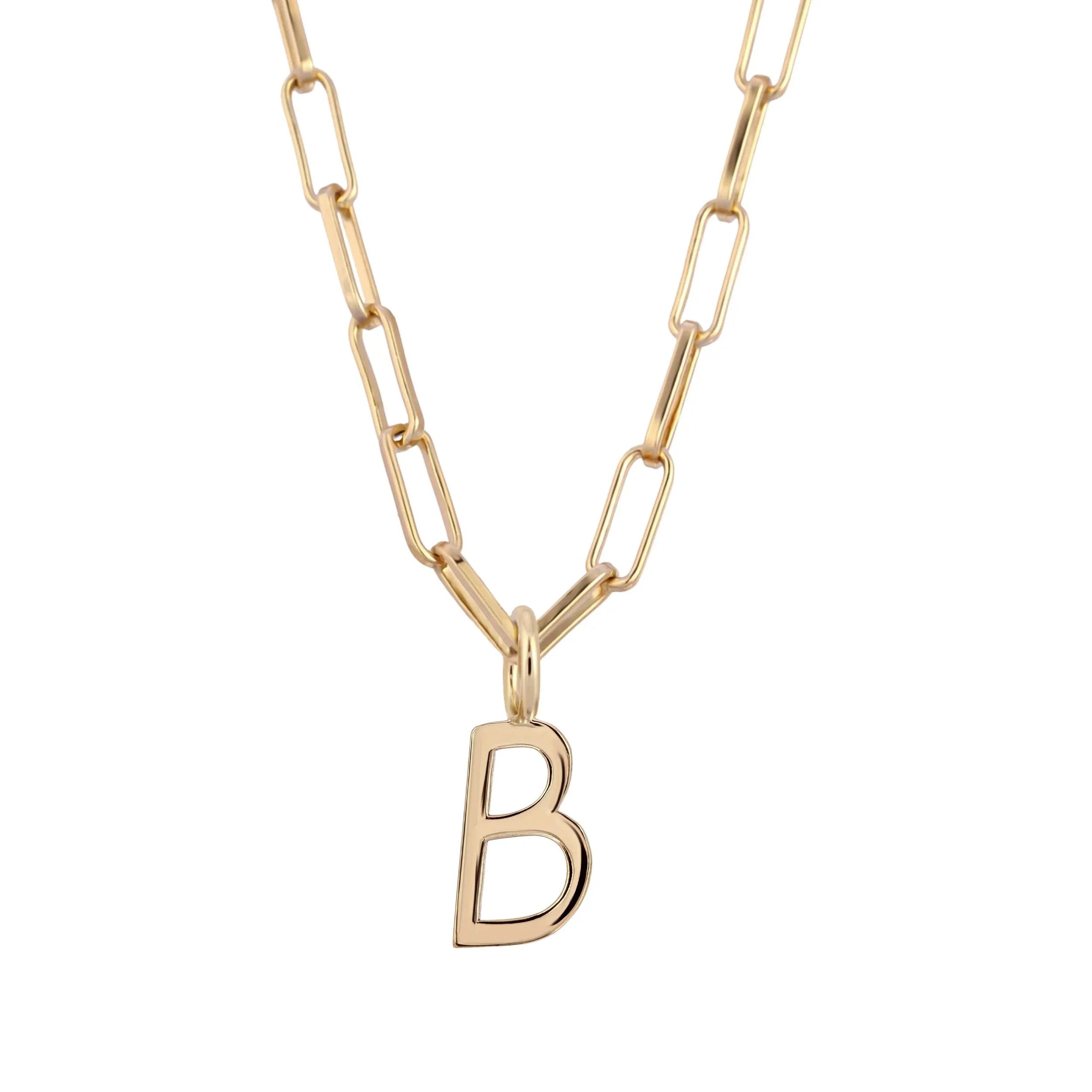 Essential Letter Charm Necklace - GOLD / B / 16’’ - Charm Necklaces