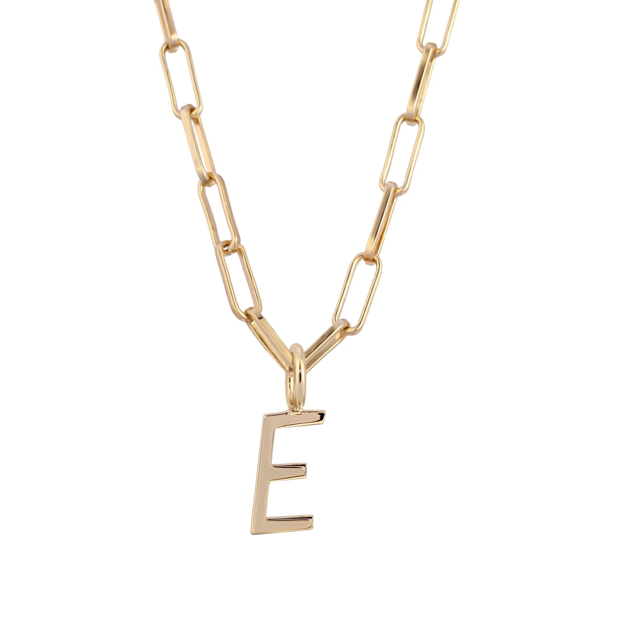 Essential Letter Charm Necklace - GOLD / E / 16’’ - Charm Necklaces