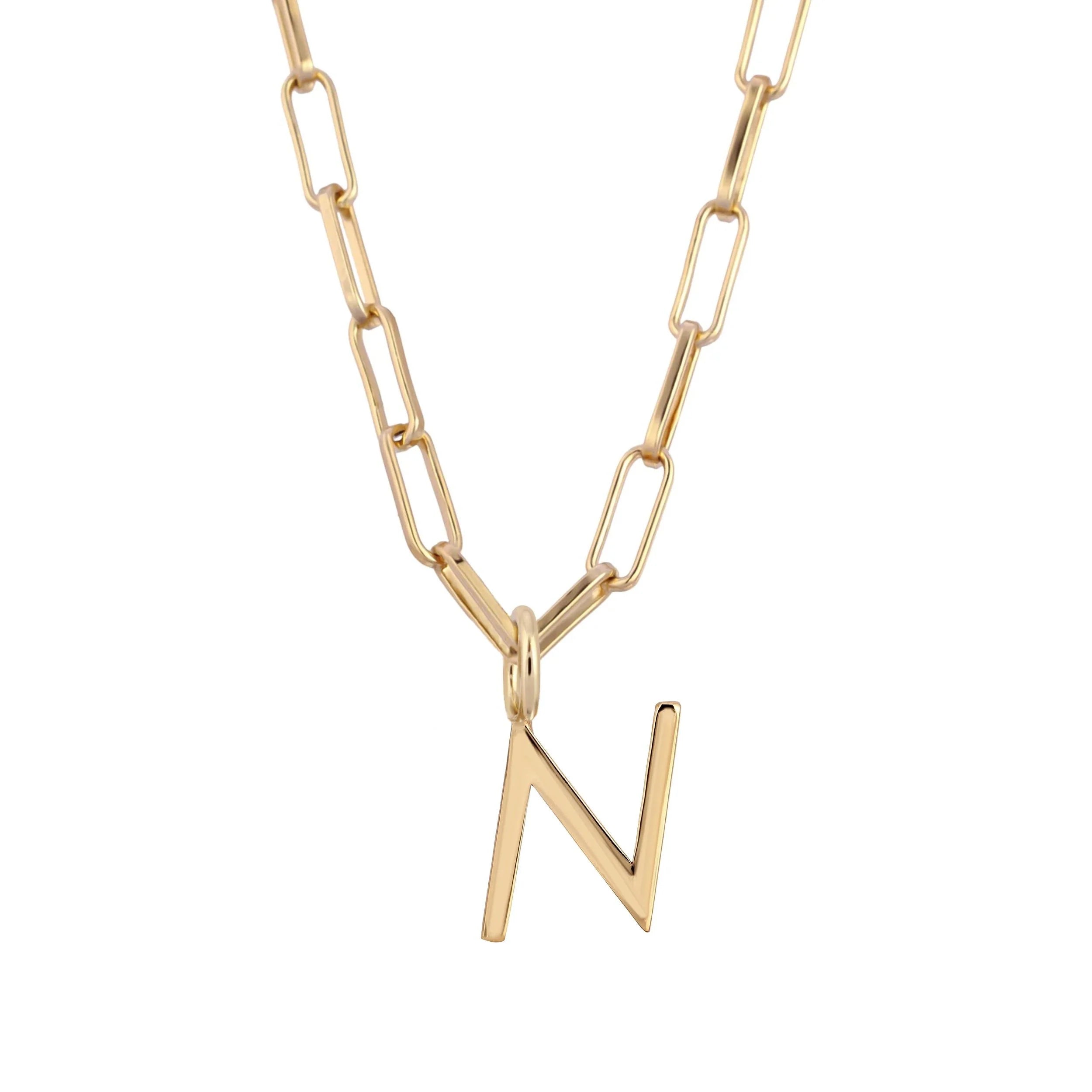 Essential Letter Charm Necklace - GOLD / N / 16’’ - Charm Necklaces
